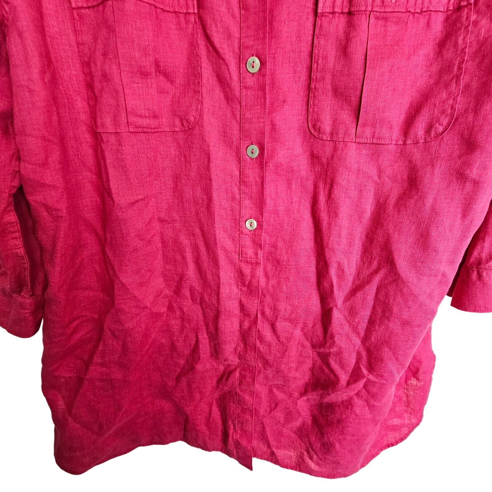 Chicos Chicos Womens Linen Tunic Size 12 Lagenlook Resortwear Beach Size XL / US 12-14 / IT 48-50 - 3 Thumbnail