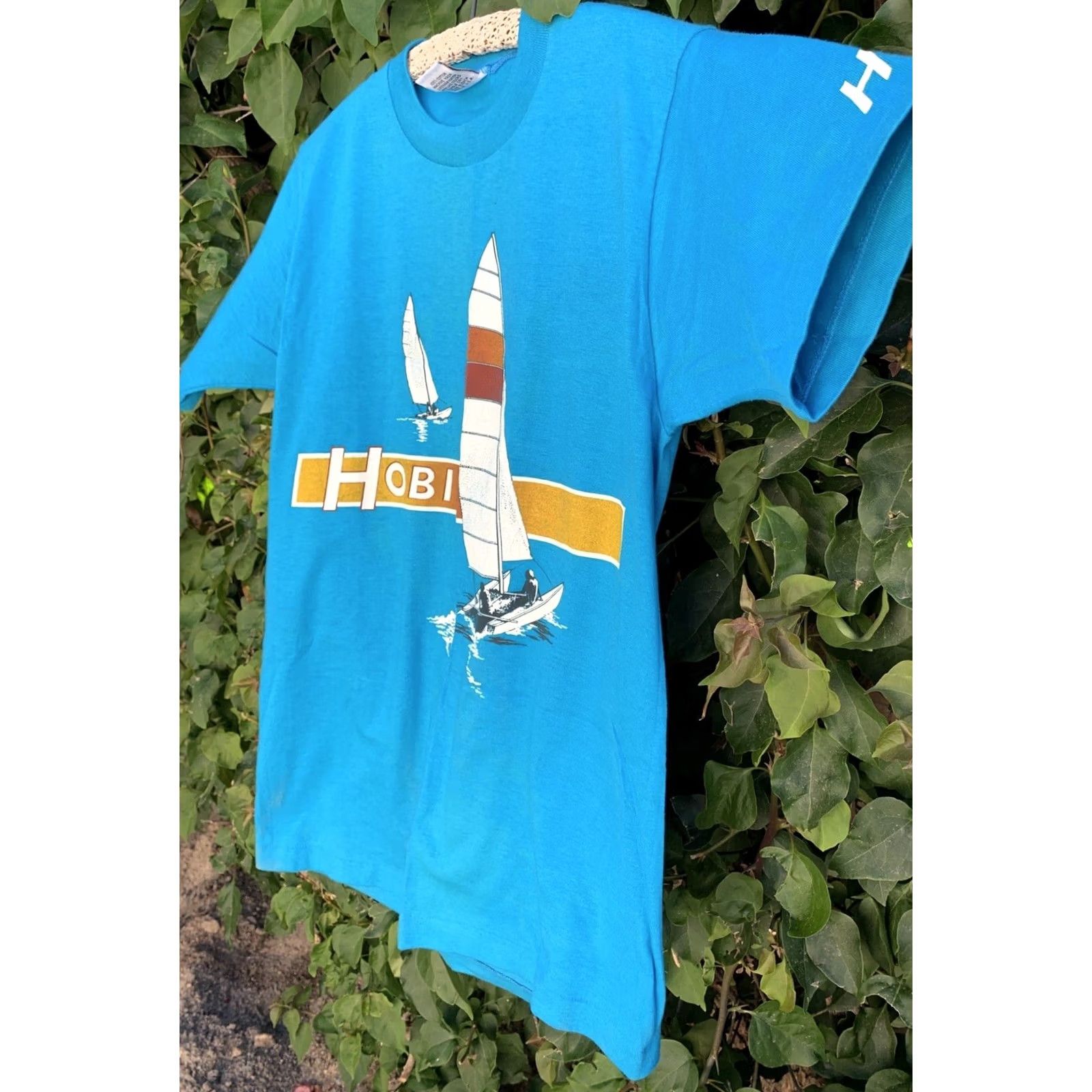 Vintage VINTAGE Hobie T Shirt Graphic Tee Cotton Made In USA Size M Medium Blue 1980s Mens Size US M / EU 48-50 / 2 - 4 Thumbnail