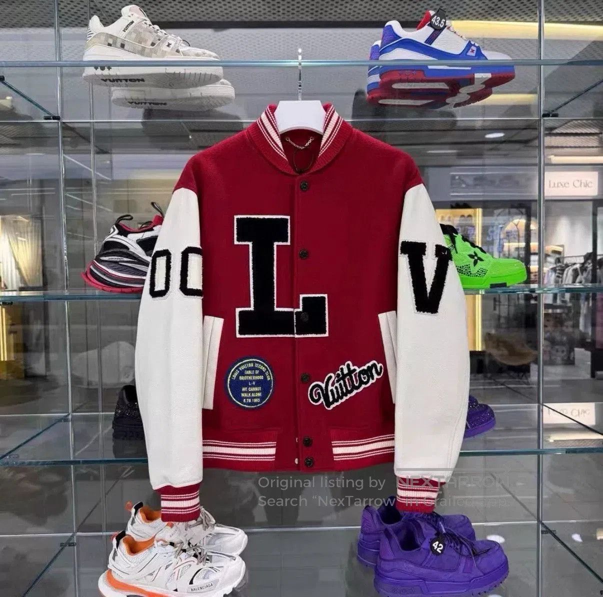 Louis Vuitton Louis Vuitton Red White Embroidered Baseball Jacket. Size US M / EU 48-50 / 2 - 1 Thumbnail