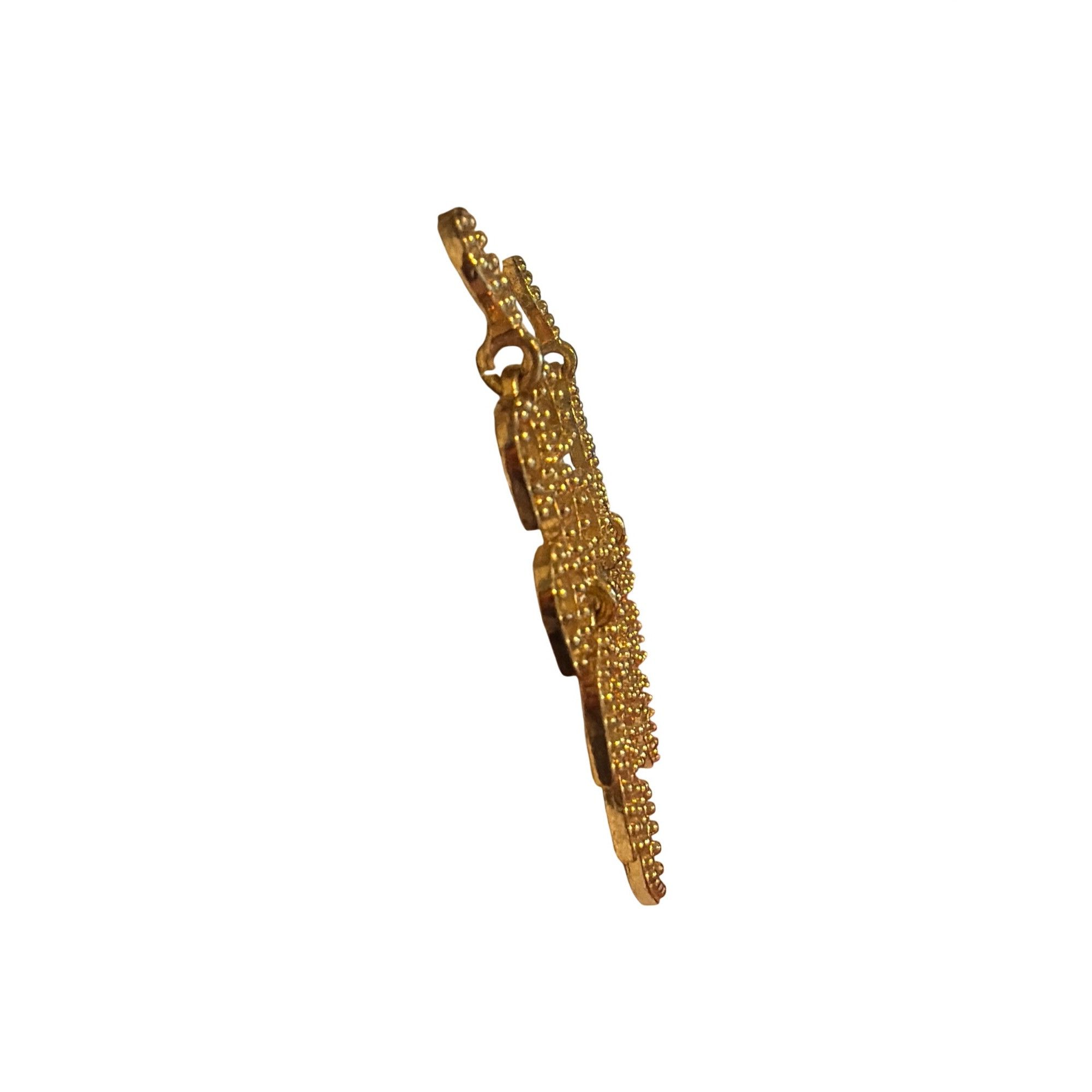 Other Gold Tone Dangle Chandelier Earrings Open Leaf Design Pierce Size ONE SIZE - 3 Thumbnail