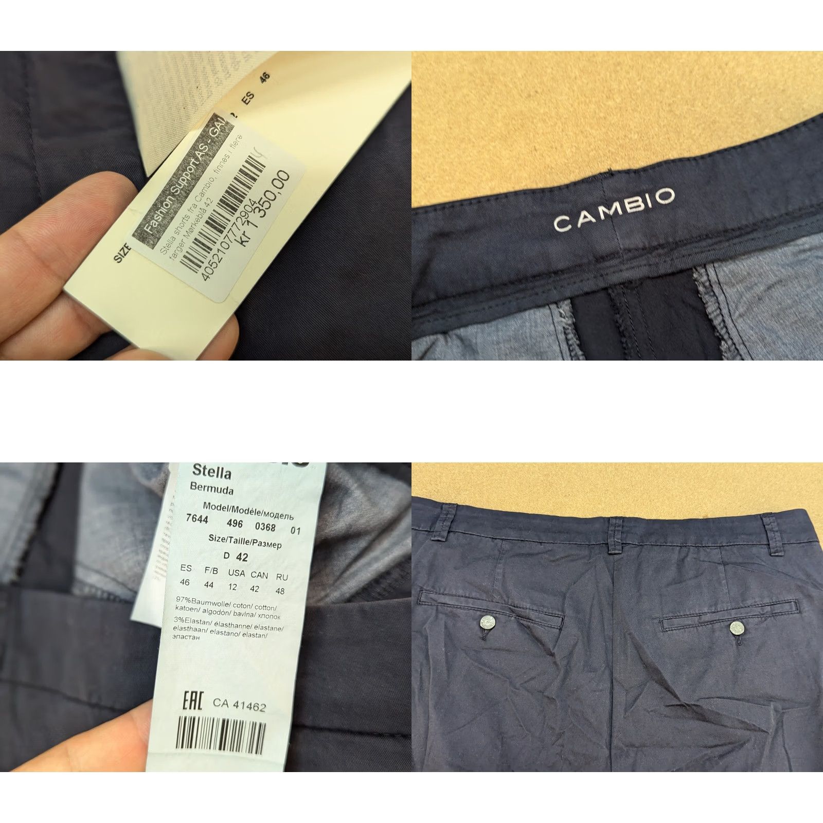 Vintage Cambio Stella Shorts Bermuda Black Womens Size 42 Chino Drawstring Quick Dry Athletic Casual Slim Fit Shorts Womens Black Size 28" / US 6 / IT 42 - 8 Thumbnail