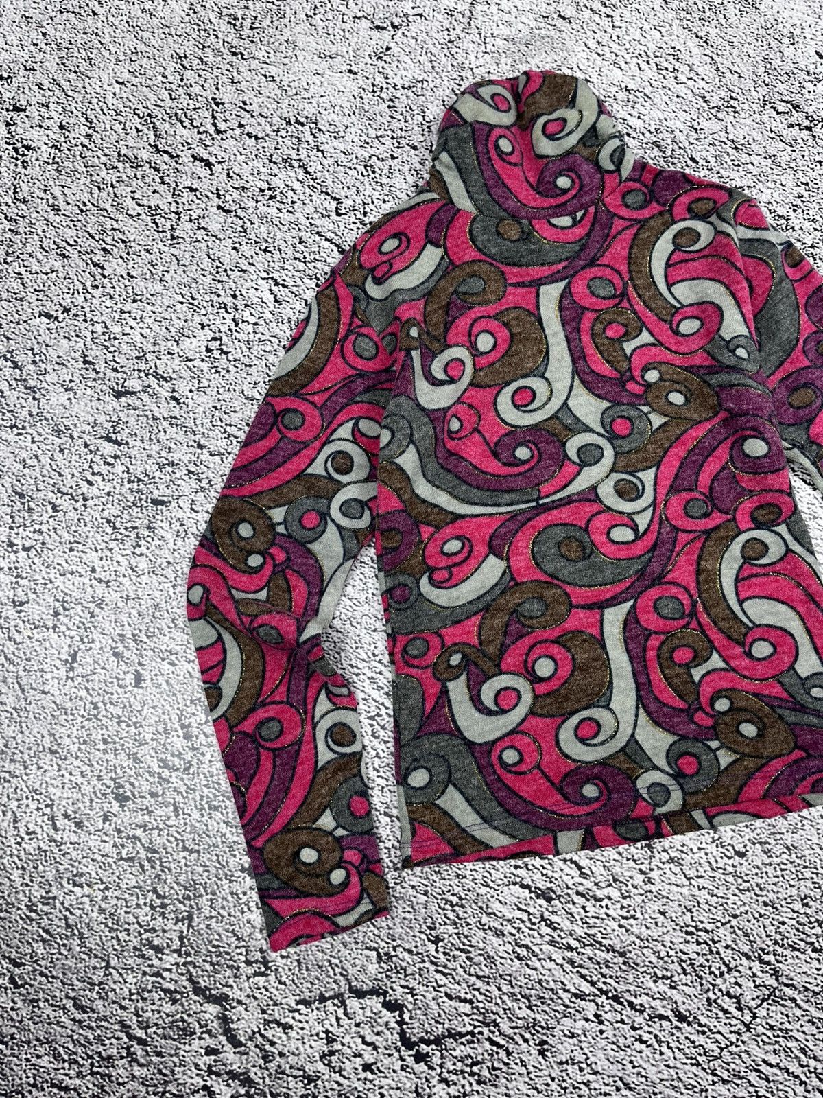 Japanese Brand Vintage Y2K Abstract Turtleneck Longsleeve Top size S Size S / US 4 / IT 40 - 2 Thumbnail