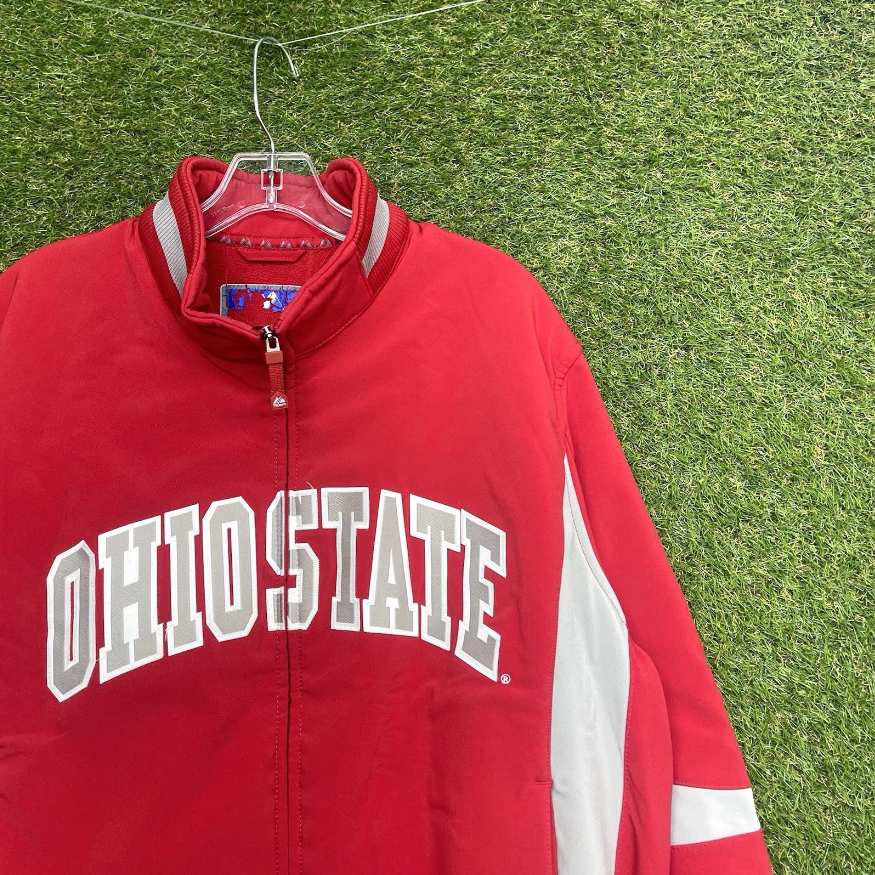 Vintage VINTAGE Ohio State Buckeyes Jacket Mens Large Majestic Vintage Fleece Lined OSU Bomber Jacket Red 90s College Mens Size US L / EU 52-54 / 3 - 4 Thumbnail
