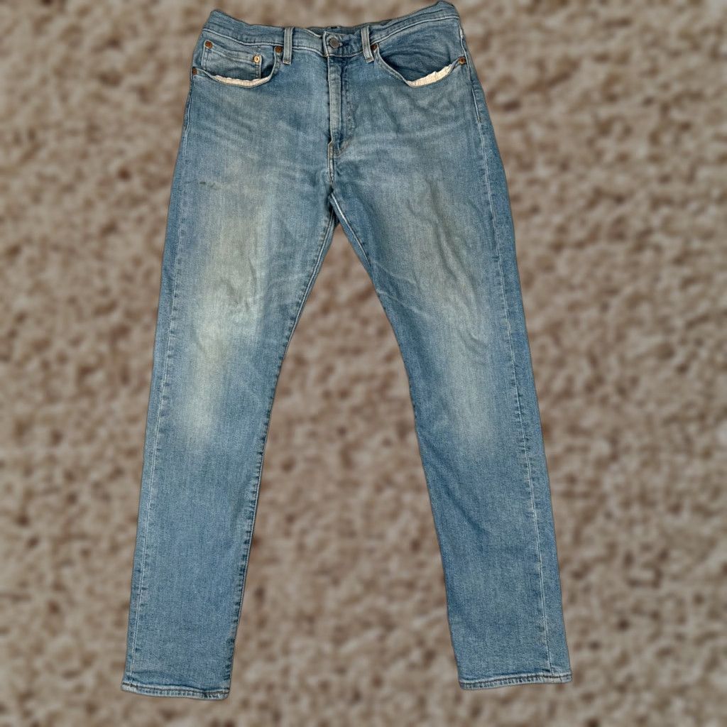 Levi's Levis 512 Jeans Adult 34 Blue Denim Cotton 5-Pocket Regular Stretch Distressed Premium 32x31 Size US 34 / EU 50 - 1 Thumbnail