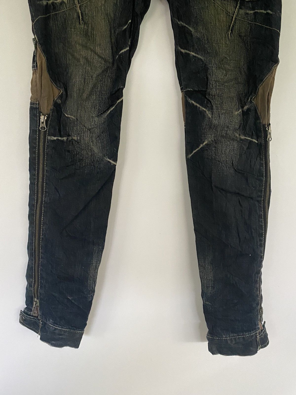 PPFM Japanese Brand PPFM Distressed Zippered Denim Jeans Pants Size US 32 / EU 48 - 4 Thumbnail