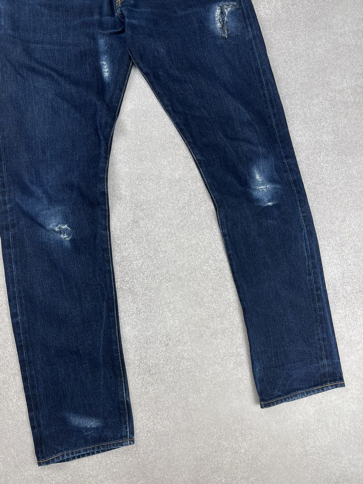Indigofera Vintage Indigofera Selvedge Distressed Denim Jeans Size 34 Size US 34 / EU 50 - 3 Thumbnail