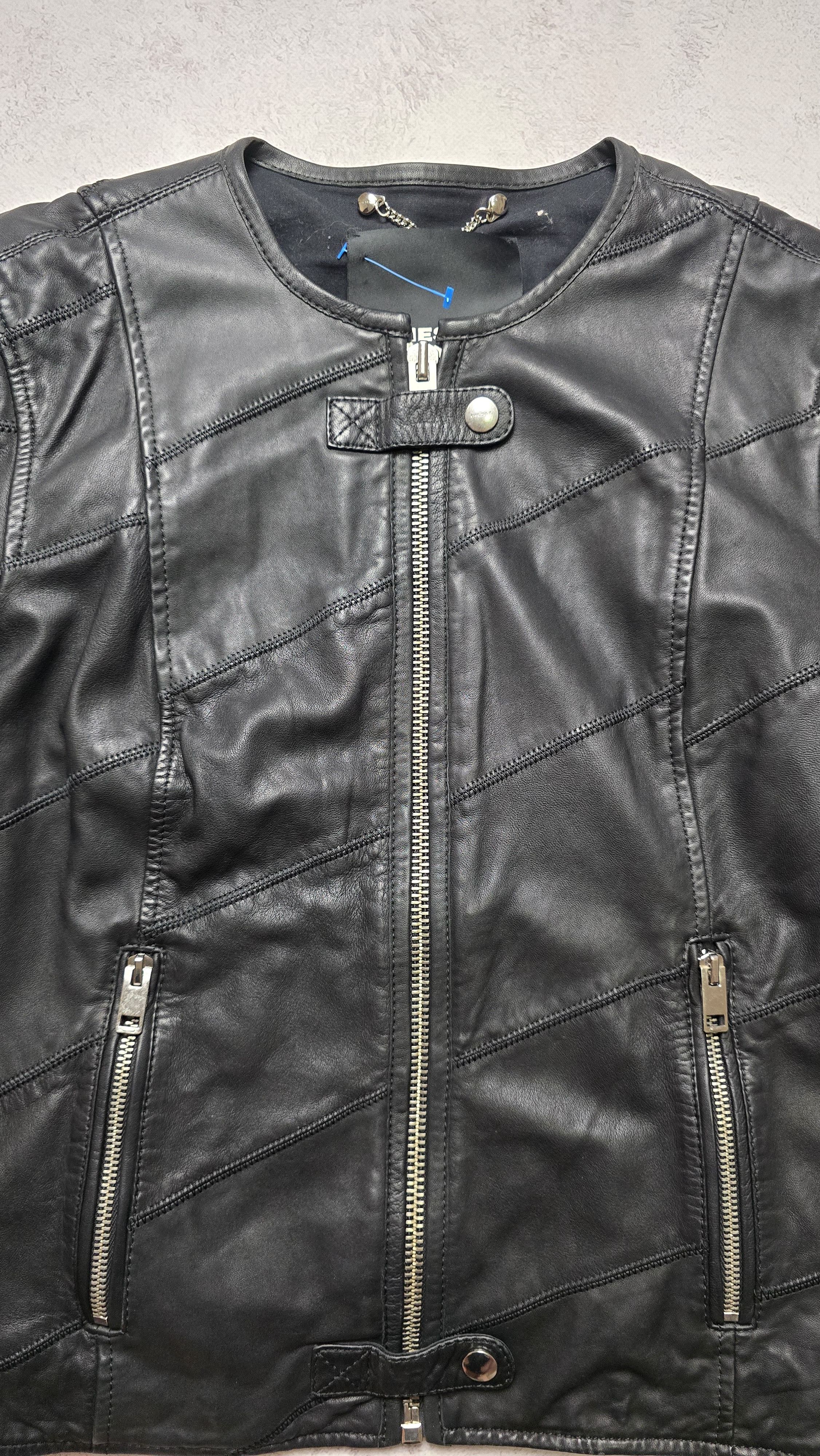 Diesel L-ARENA-A Flight Bomber motorcycle Leather Black Jacket Size M / US 6-8 / IT 42-44 - 12 Thumbnail