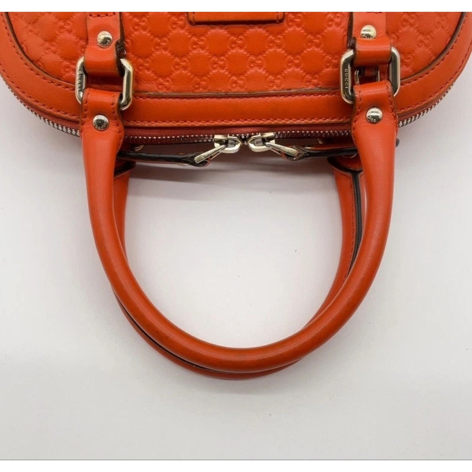 Gucci Gucci Microguccissima Mini Dome Satchel Handbag Orange Size ONE SIZE - 7 Thumbnail