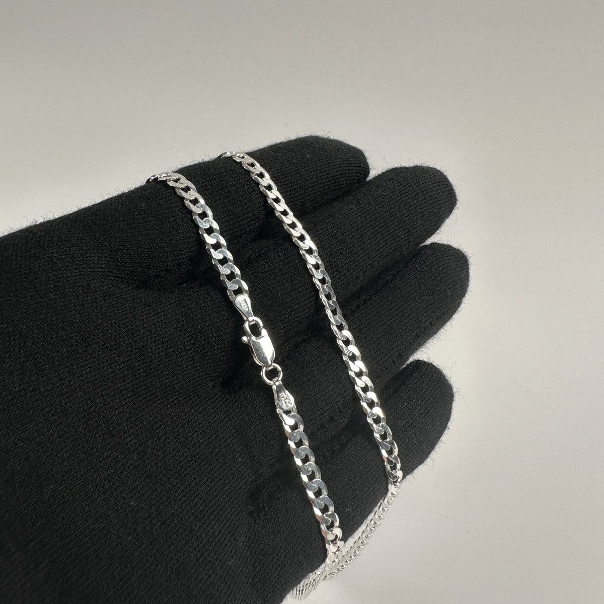 Jewelry Silver Chain Solid Sterling Silver Cuban Link Chain 4mm 18in Size ONE SIZE - 6 Thumbnail