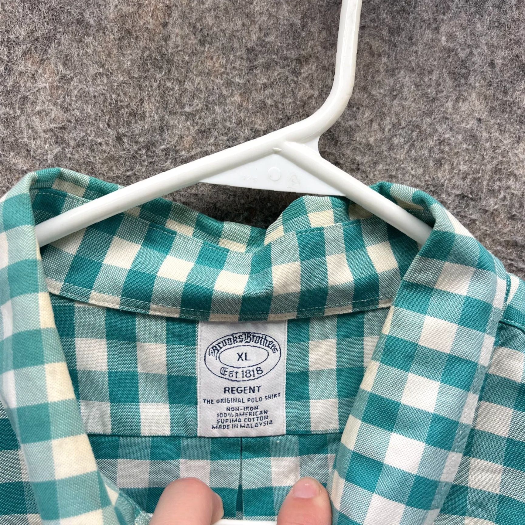 Brooks Brothers VINTAGE Brooks Brothers Shirt Men XL Blue Check American Supima Cotton Regent Size US XL / EU 56 / 4 - 7 Thumbnail