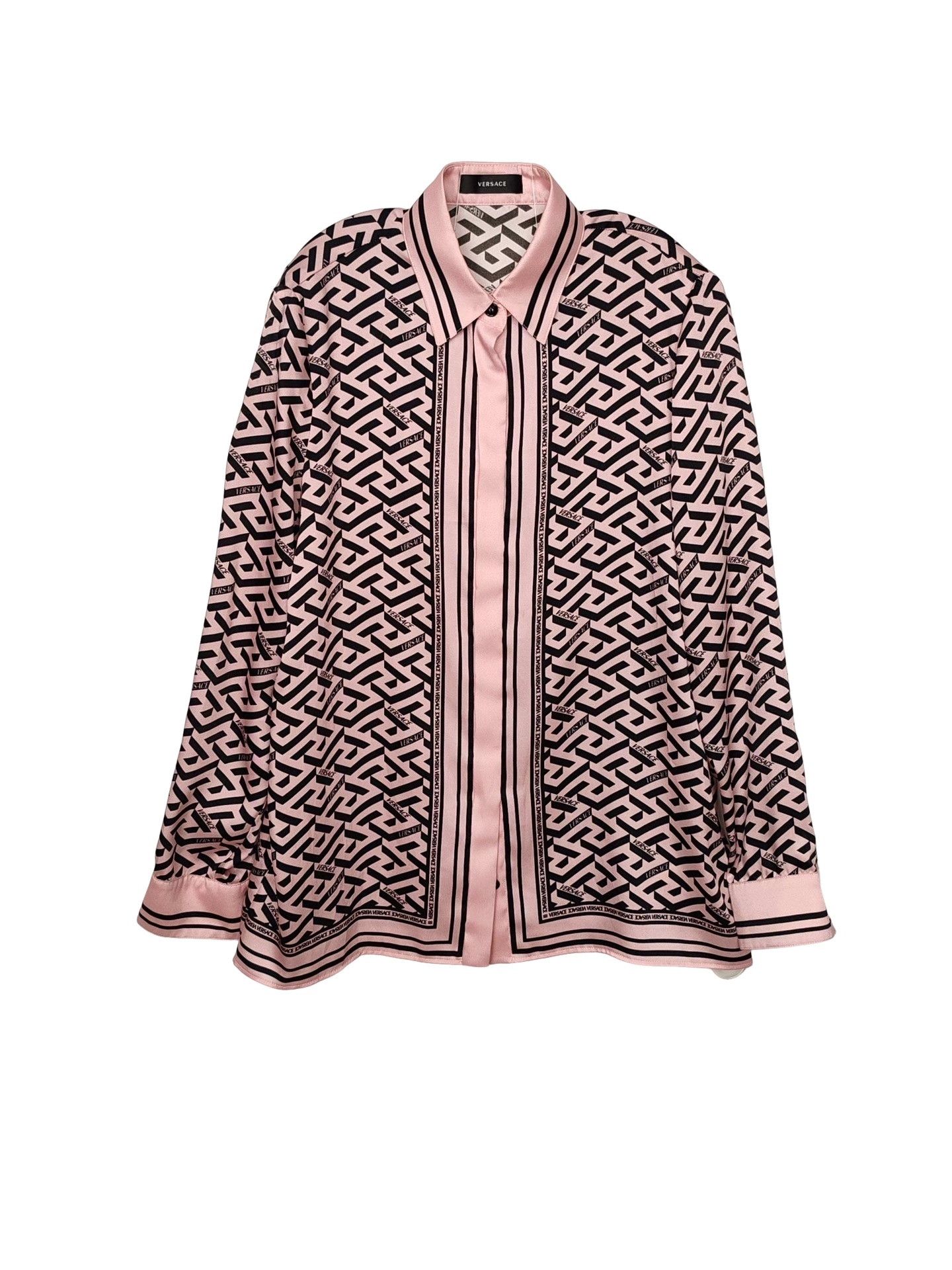 Versace Versace Logo Print Button Up Shirt Size 36 Size XS / US 0-2 / IT 36-38 - 1 Thumbnail