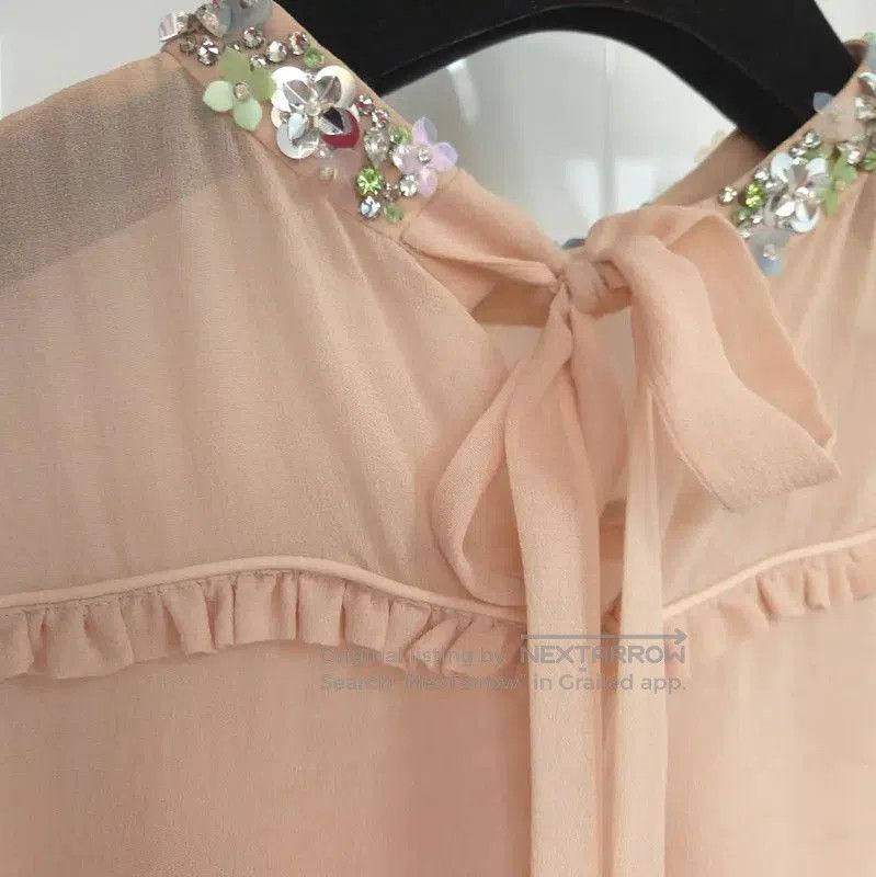Miu Miu Miu Miu Summer Orange Silk Printed Top . Size S / US 4 / IT 40 - 4 Thumbnail