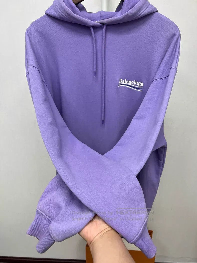 Balenciaga Balenciaga Purple Coke Embroidered Hooded Sweatshirt Size US M / EU 48-50 / 2 - 4 Thumbnail