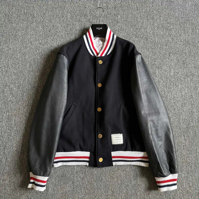 Thom Browne Thom Browne Black Leather Jacket for Men 0089 Size US XL / EU 56 / 4 - 1 Thumbnail