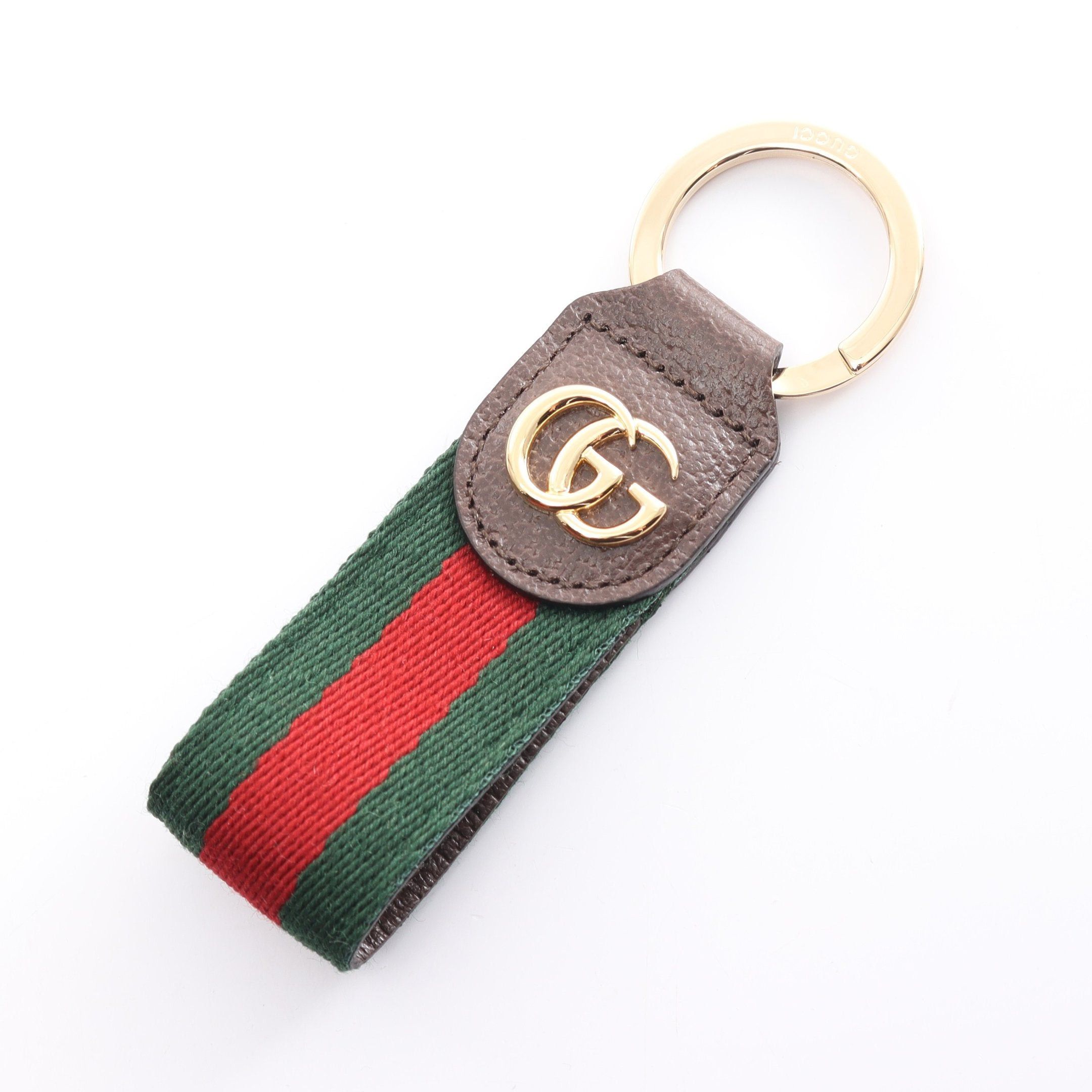 Gucci Gucci Ophidia Sherry Line Key Ring Leather Canvas Brown Multicolor Size ONE SIZE - 1 Thumbnail