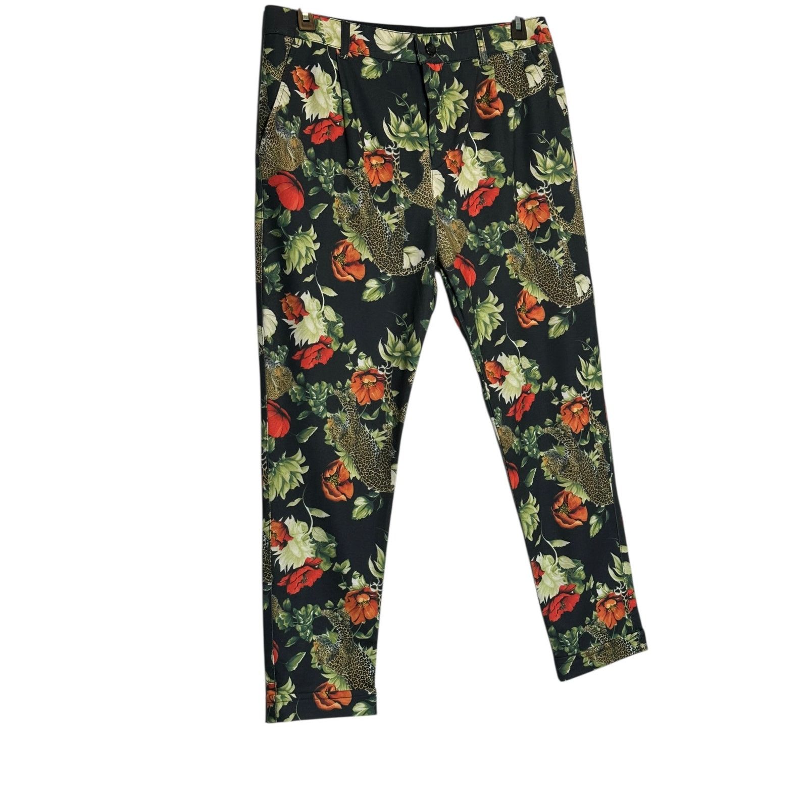 RNT23 RNT 23 floral print pleated cuffed cropped pants size Large Size US 34 / EU 50 - 10 Thumbnail
