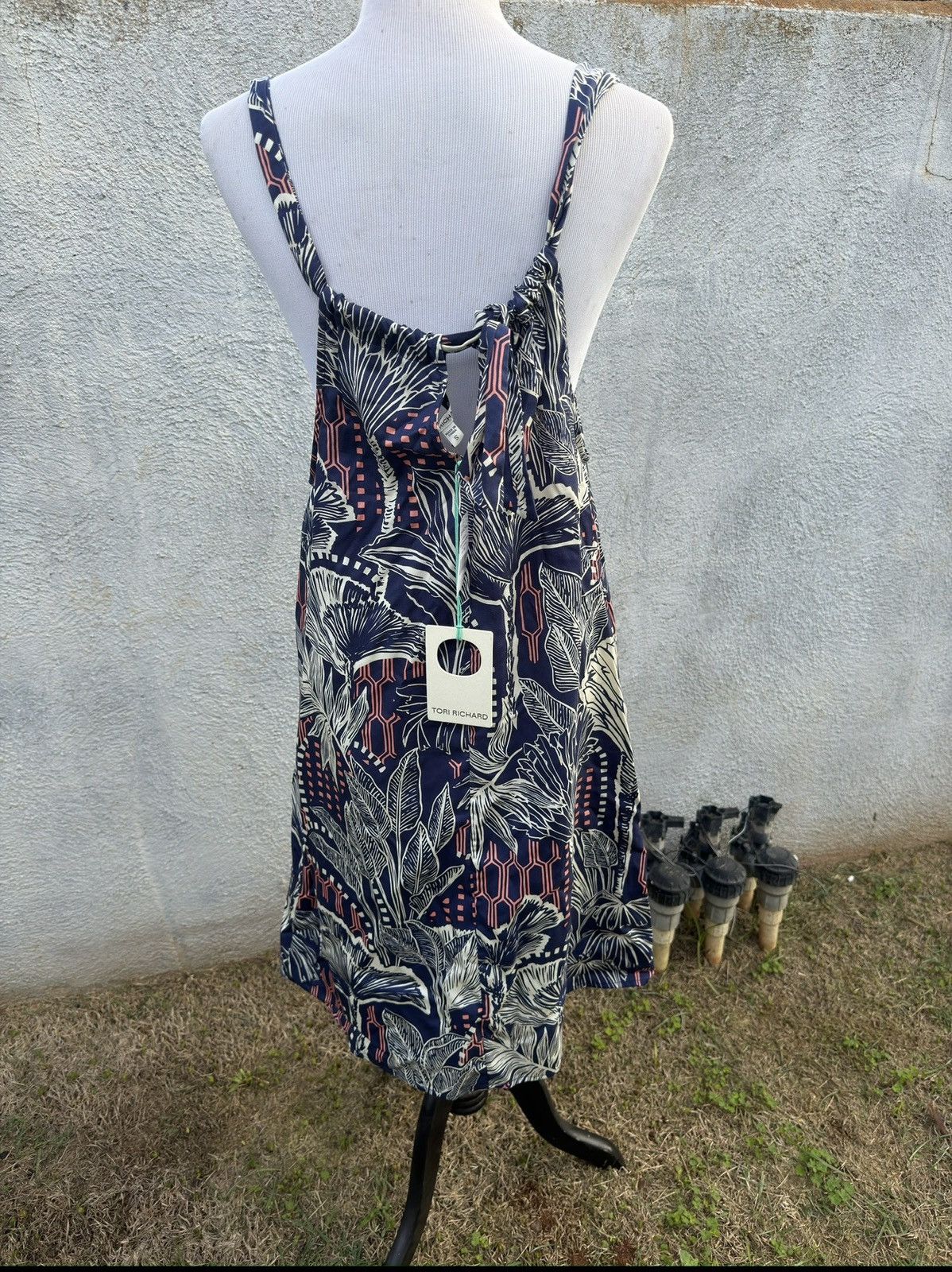 Tori Richard New Tori Richard Urban Oasis Sander Dress Navy Blue Womens S Size S / US 4 / IT 40 - 2 Thumbnail