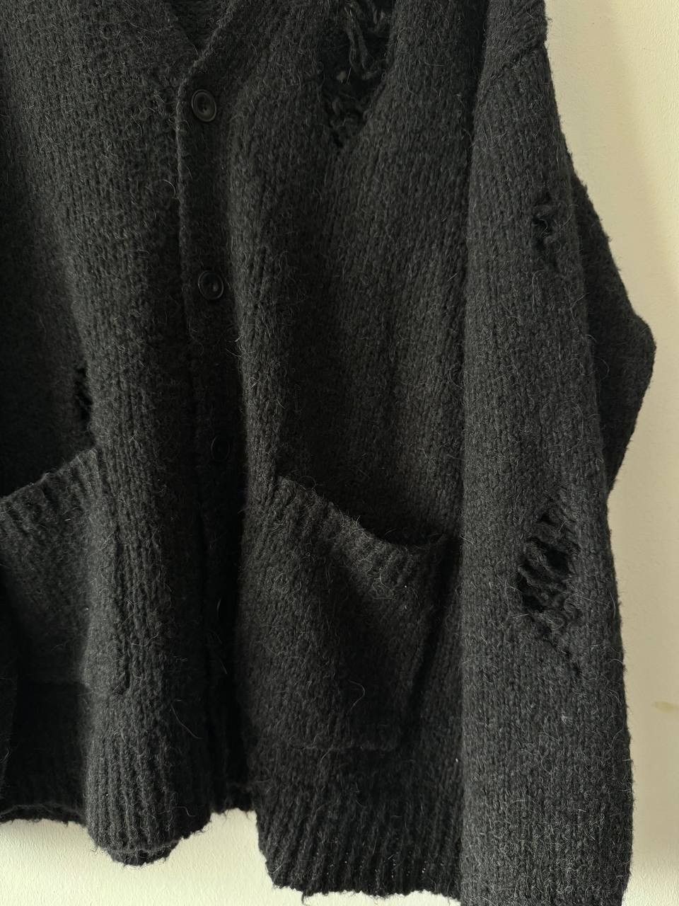 Japanese Brand 🔥🔥 Number (N)ine Distressed Alpaca Knit Cardigan Size US L / EU 52-54 / 3 - 6 Thumbnail