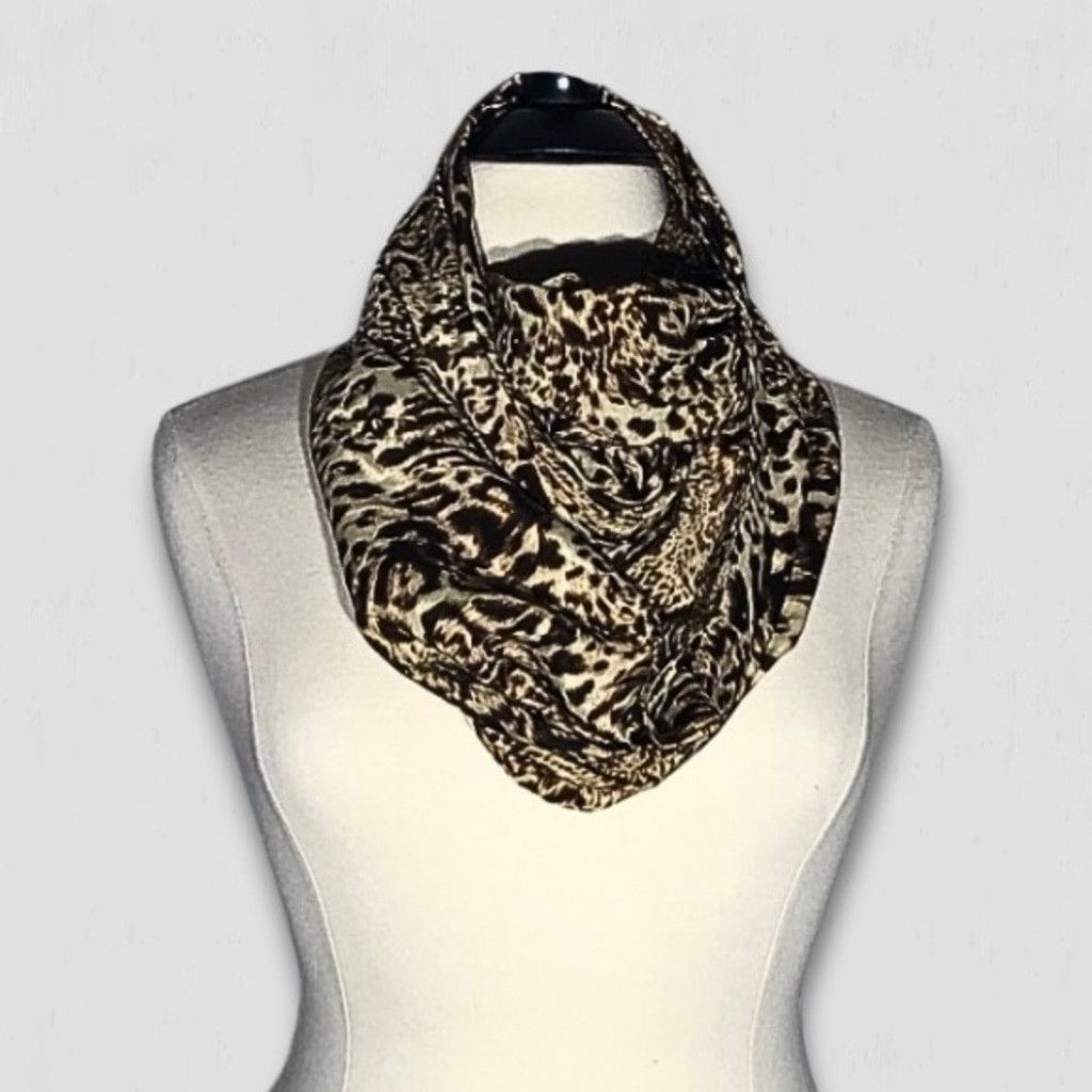 H&M Infinity Loop Scarf Animal Print Cheetah Soft Brown/Beige Size ONE SIZE - 1 Thumbnail