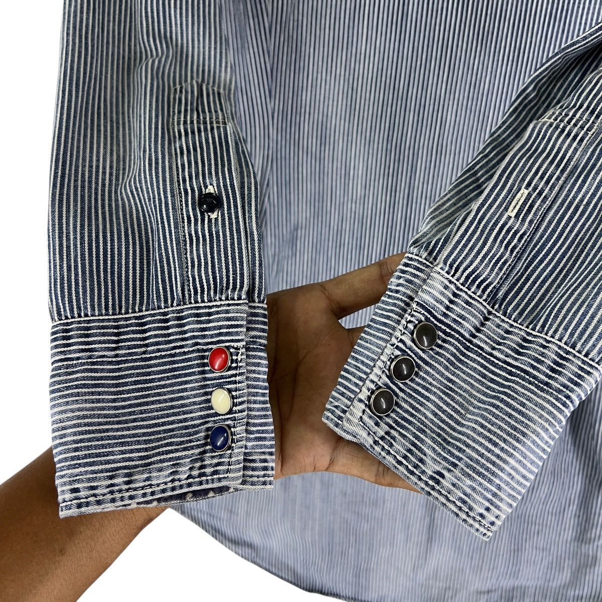 45rpm R BY 45RPM HIKORY STRIPE SNAPBUTTON LONG SHIRT MADE IN JAPAN Size M / US 6-8 / IT 42-44 - 9 Thumbnail
