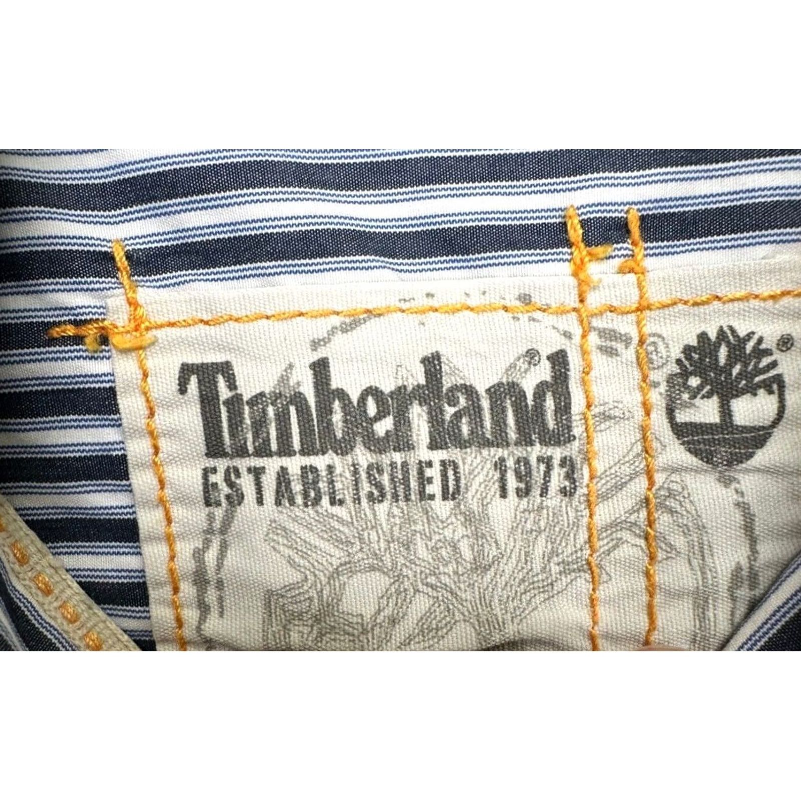 Timberland Timberland Button-Up Shirt Adult Medium Blue White Stripe Long Sleeve Pocket Mens Regular Size M Button-Down Size US M / EU 48-50 / 2 - 5 Thumbnail