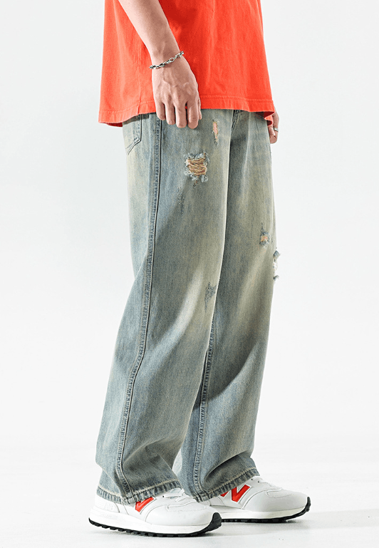 Japanese Brand American retro trend washed distressed street ripped jeans Size US 32 / EU 48 - 4 Thumbnail