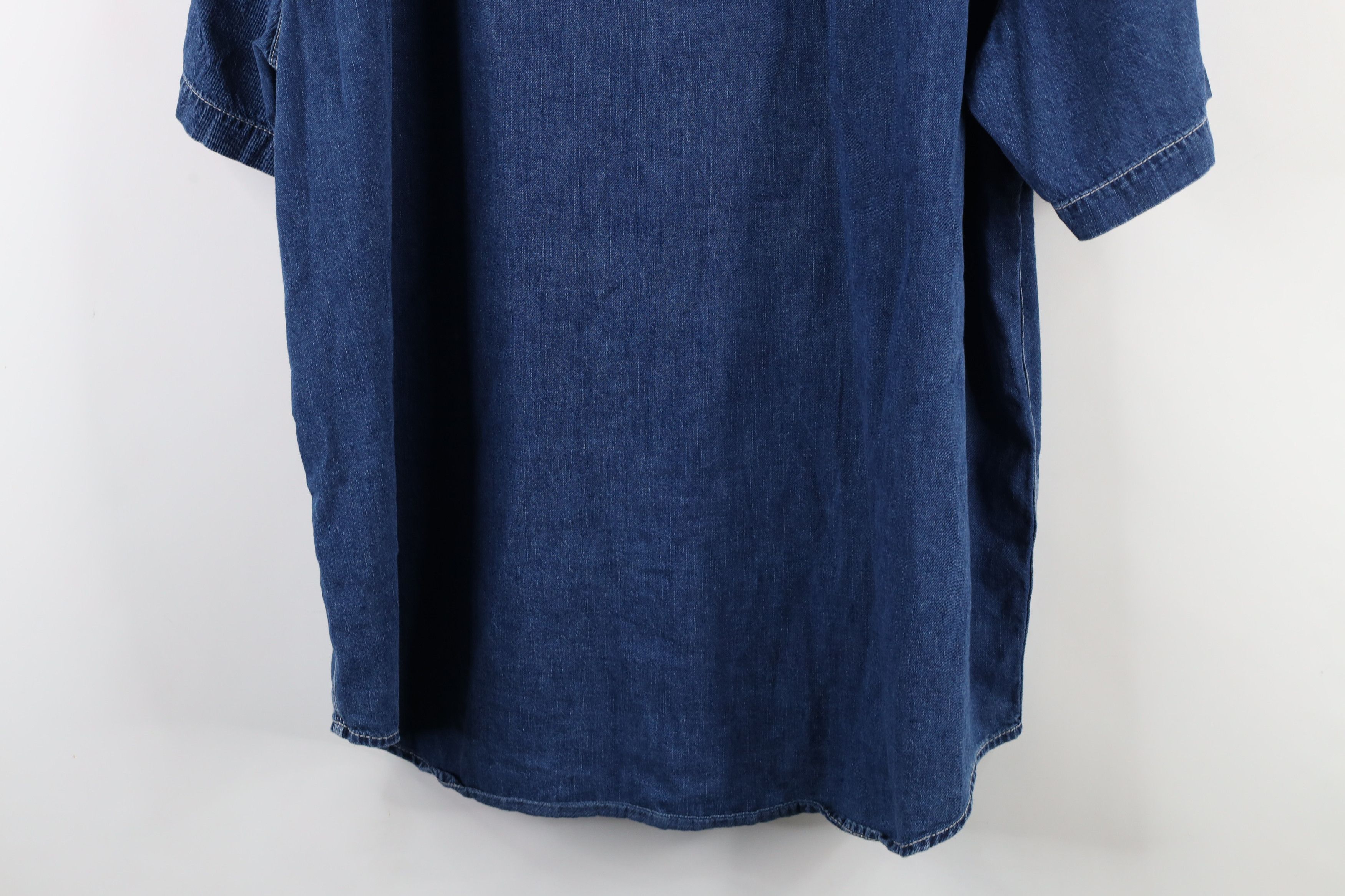 Gap × Vintage Vintage 90s Gap Fit Denim Jean Short Sleeve Button Shirt Size US L / EU 52-54 / 3 - 13 Thumbnail