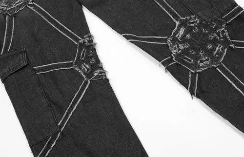 VIBE High street design spider web denim straight trousers Size US 34 / EU 50 - 7 Thumbnail