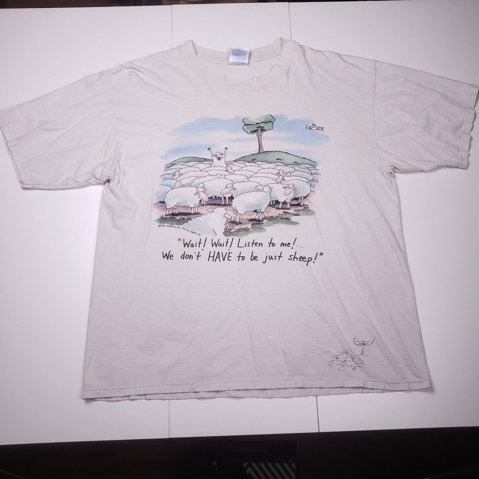 Vintage Vtg 80s Gary Larson Sheep graphic tee Size US XL / EU 56 / 4 - 2 Thumbnail