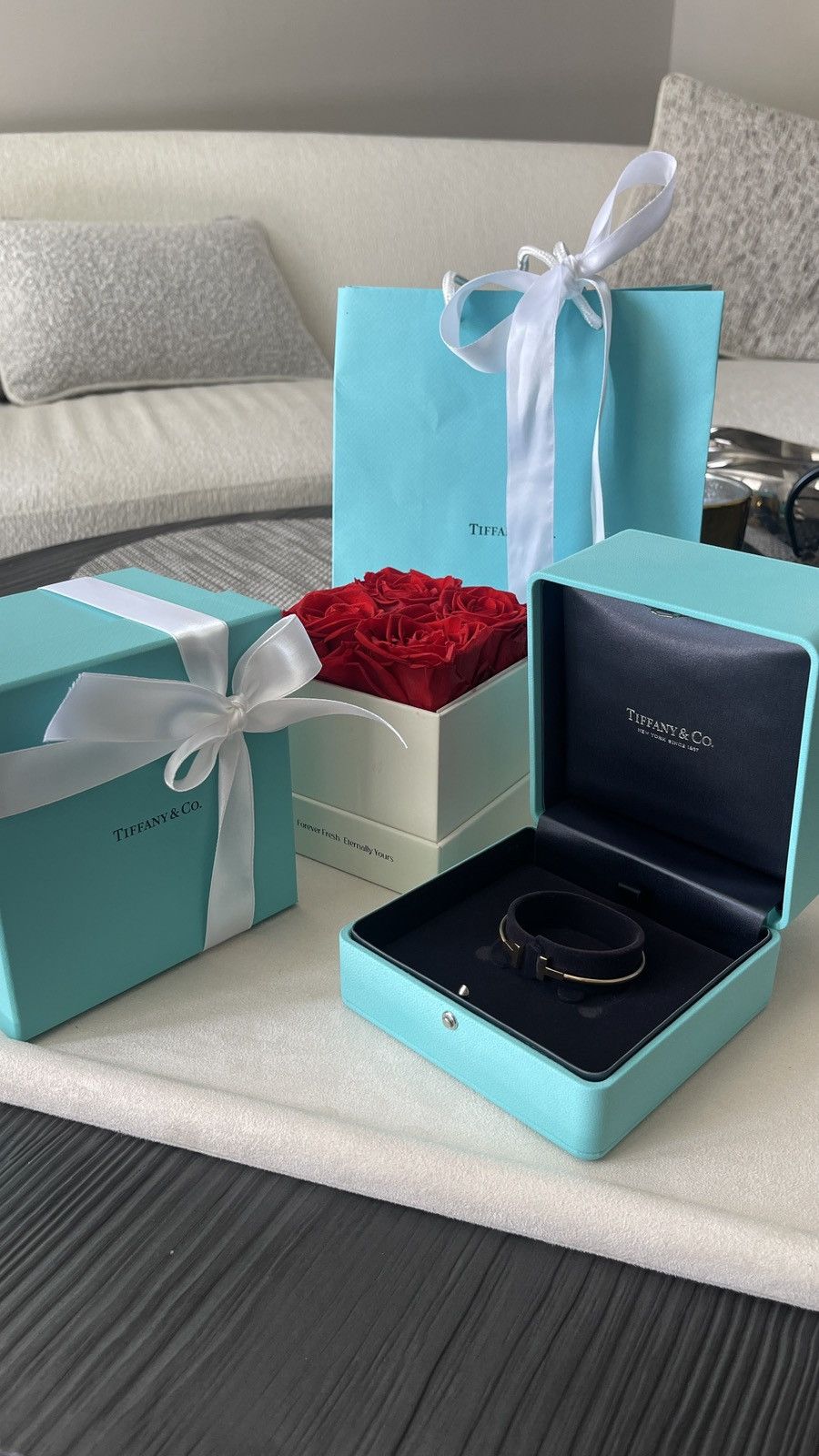 Tiffany T Wire Bracelet YG 18K size Small NEW $2925 w