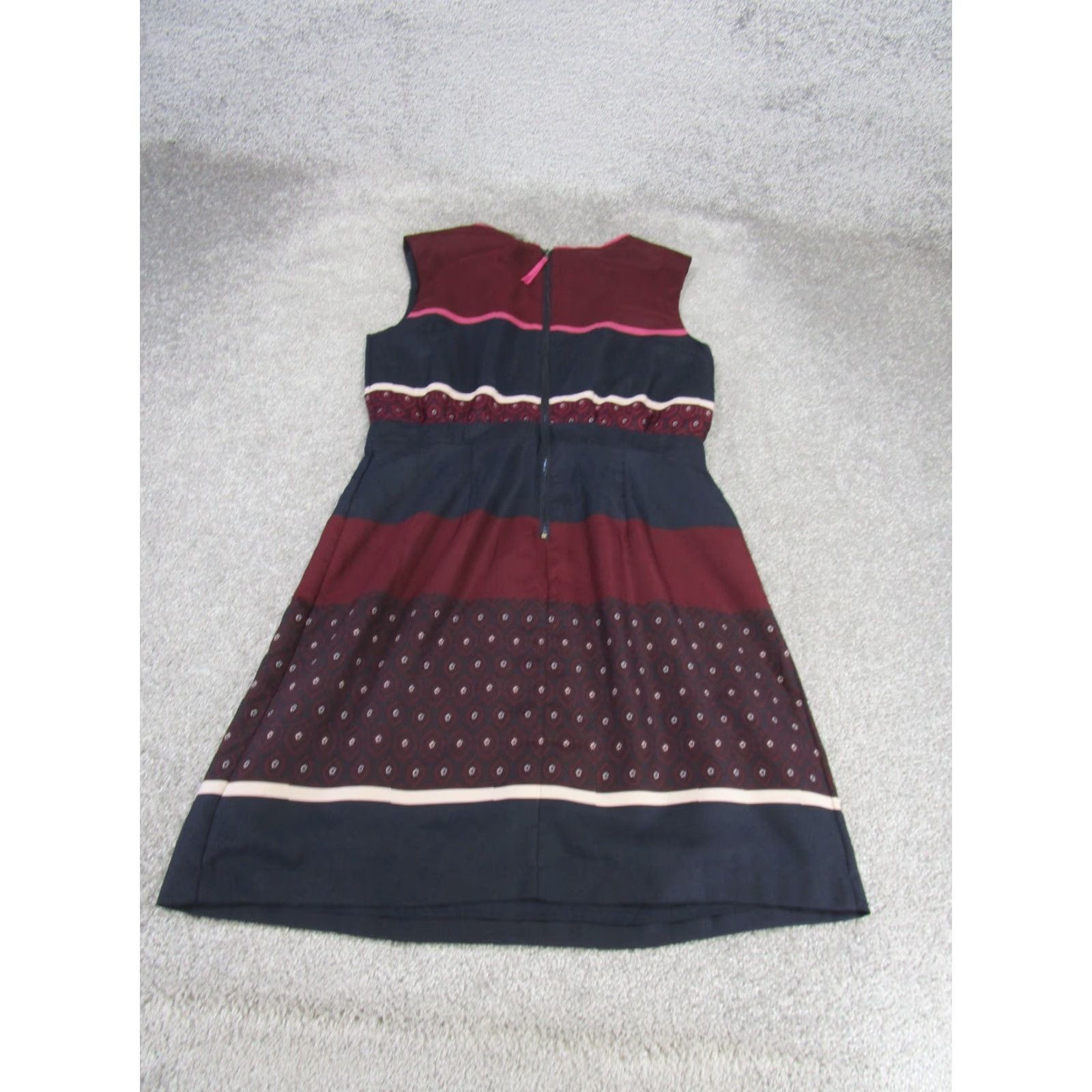 Loft VINTAGE Loft Shift Dress Womens 2 Burgundy Red Striped Sleeveless NEW Size XS / US 0-2 / IT 36-38 - 3 Thumbnail
