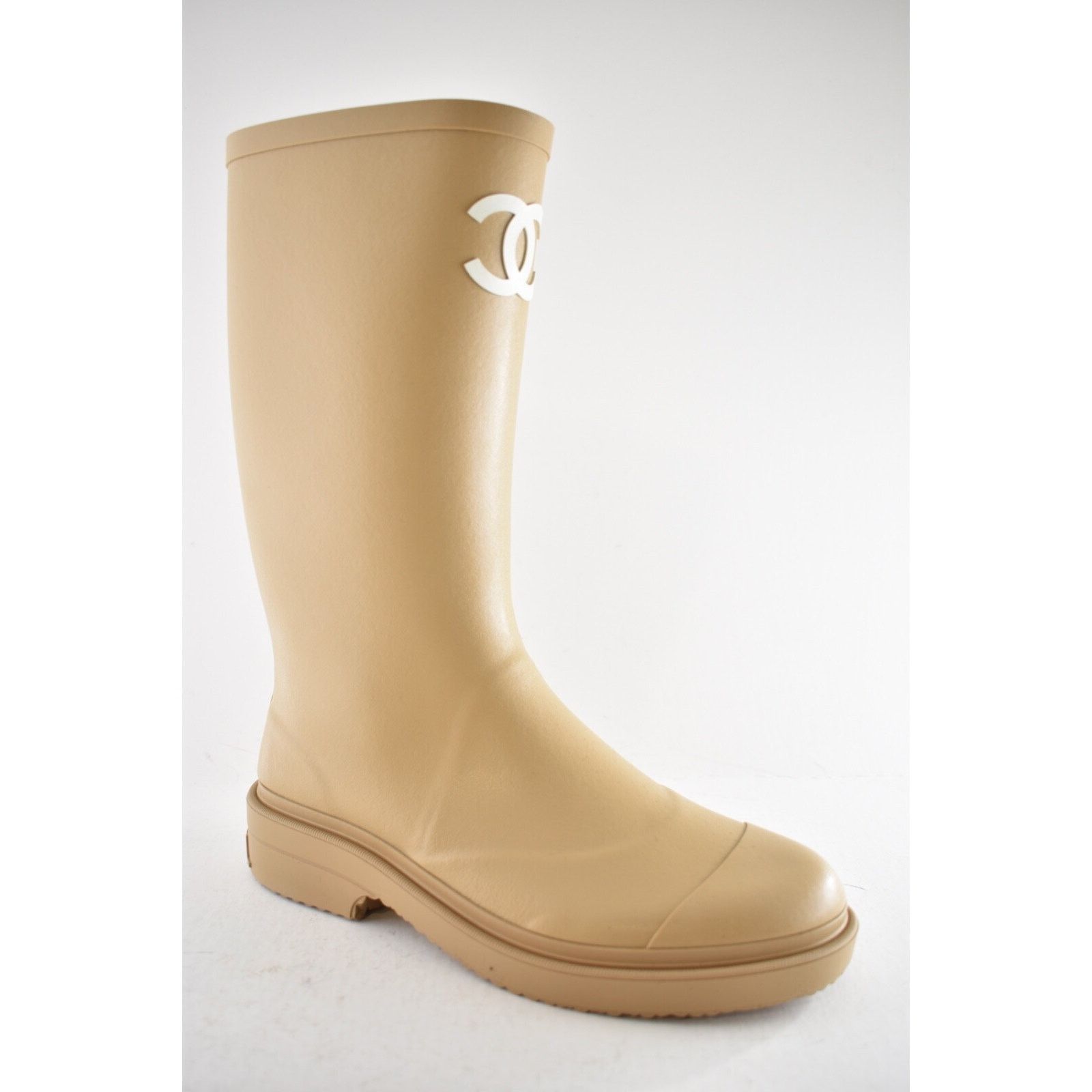 Chanel Wellington Wellies CC Logo Pull On Rubber Rain Boots 41 Size US 11 / IT 41 - 8 Thumbnail