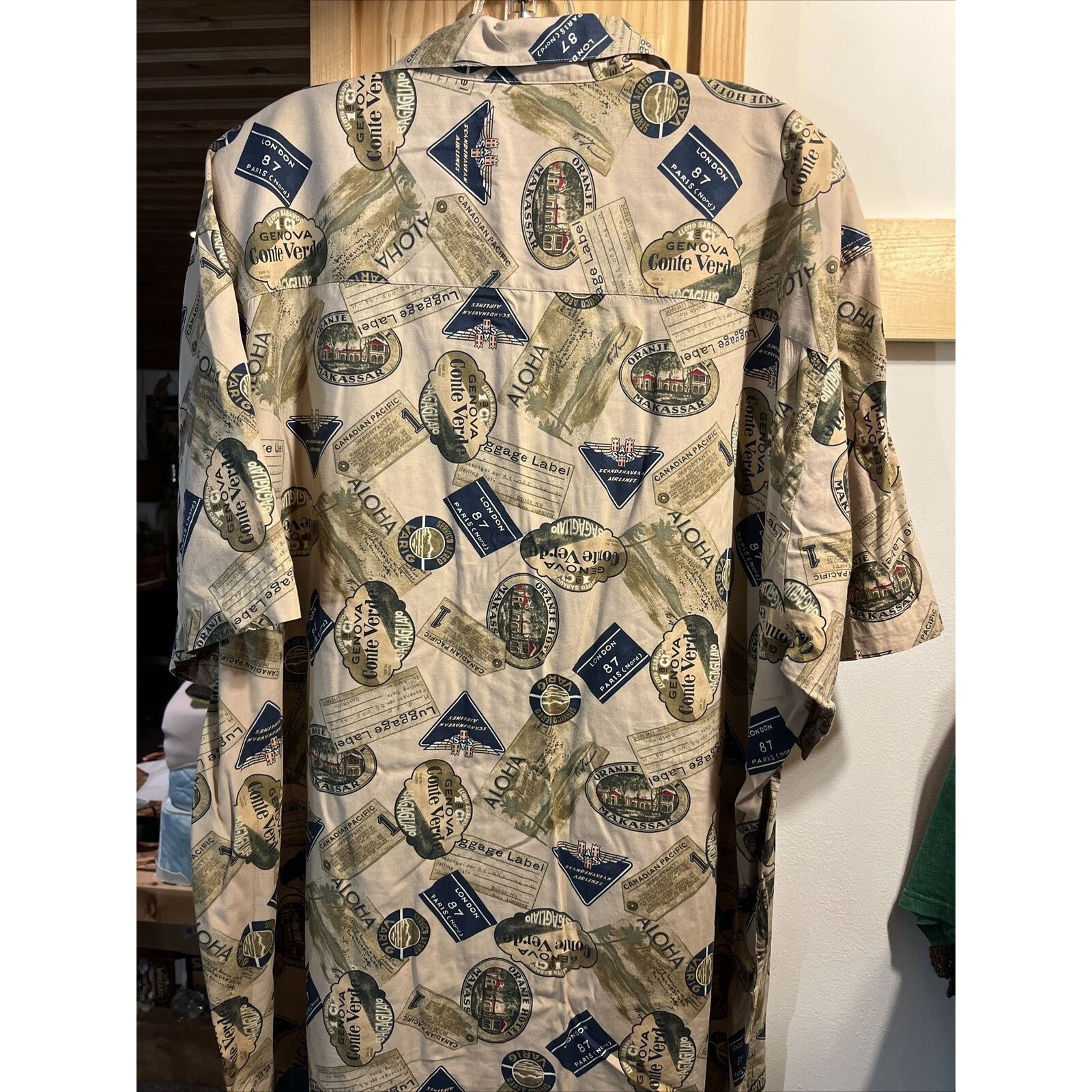 Pendleton Pendleton Men’s XL Beige Luggage Print Cotton Hawaiian Shirt Size US XL / EU 56 / 4 - 13 Thumbnail