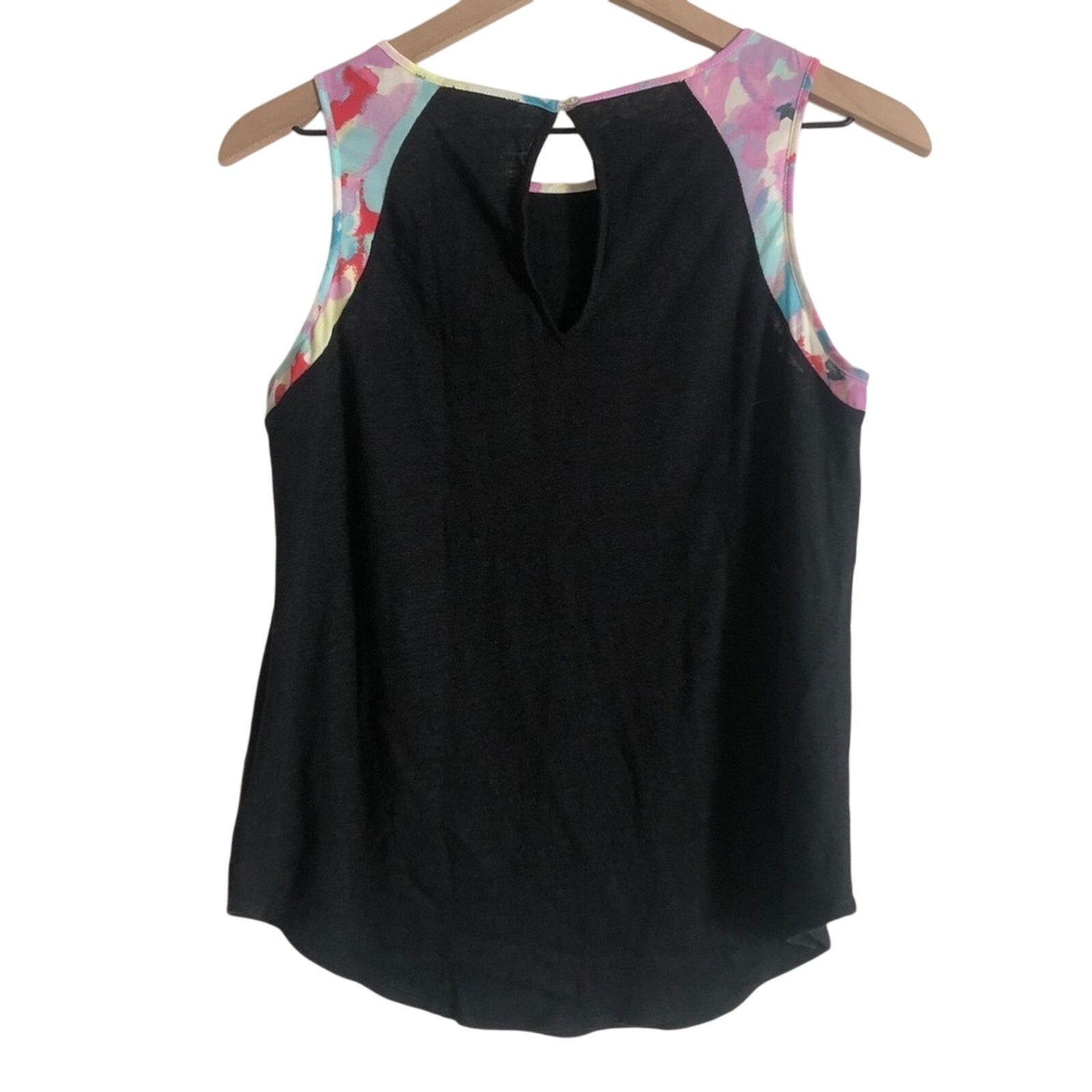 Anthropologie Anthropologie Sanctuary Linen Black Multicolor Tank Top Size S / US 4 / IT 40 - 2 Thumbnail