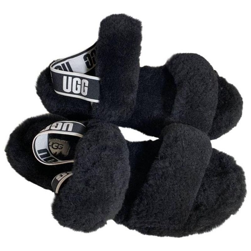 Ugg Black Double Strap Oh Yeah popular Slide