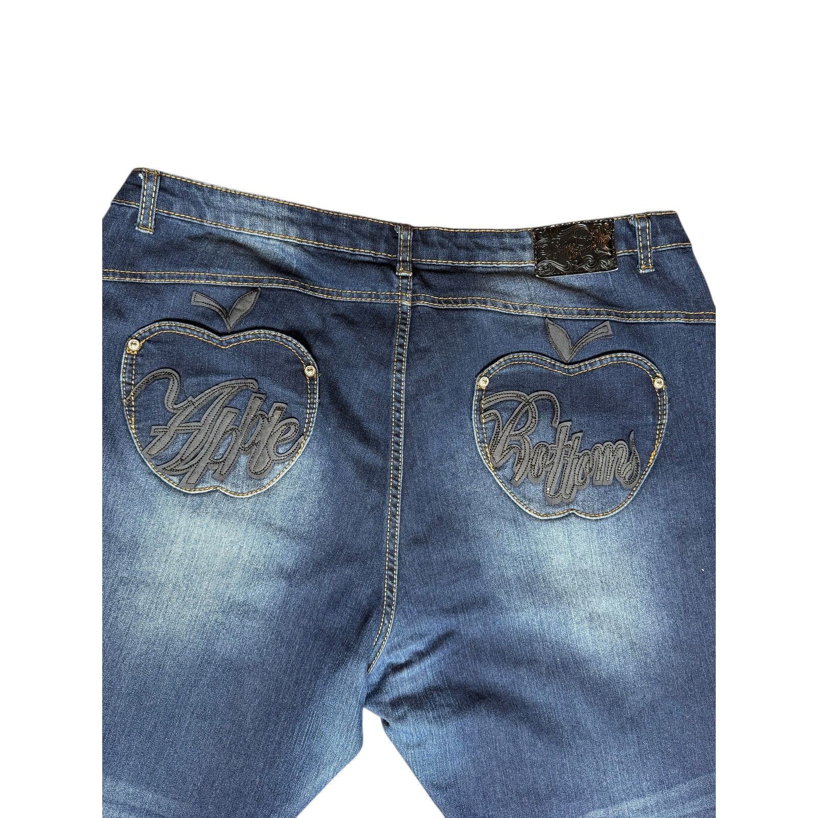 Apple × Vintage Vintage Y2k Apple Bottoms Embroidered Jeans Plus Size 22 Size 22" - 4 Thumbnail