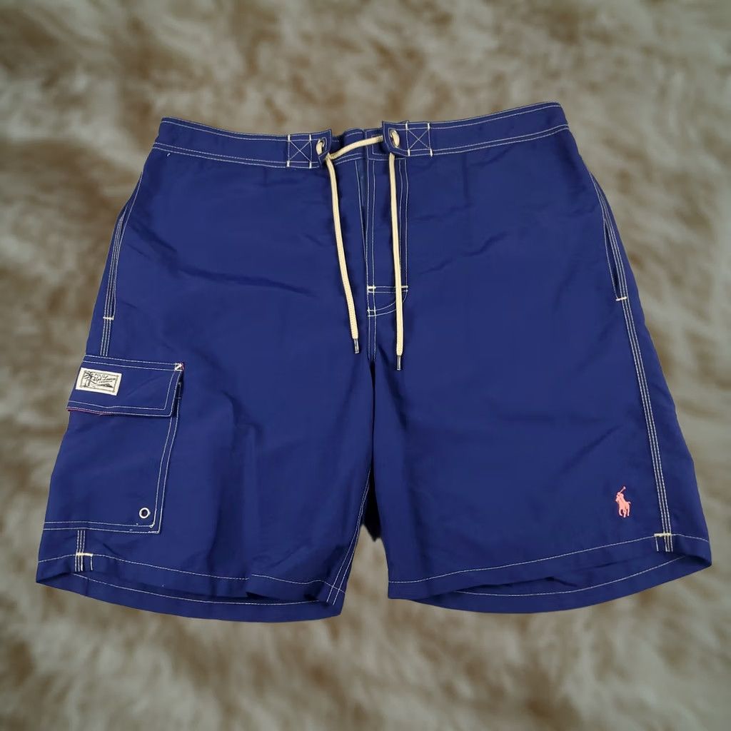 Polo Ralph Lauren Ralph Lauren Shorts Mens Large Blue Pony Beach Board Shorts Swim Trunks Size US 33 - 1 Thumbnail