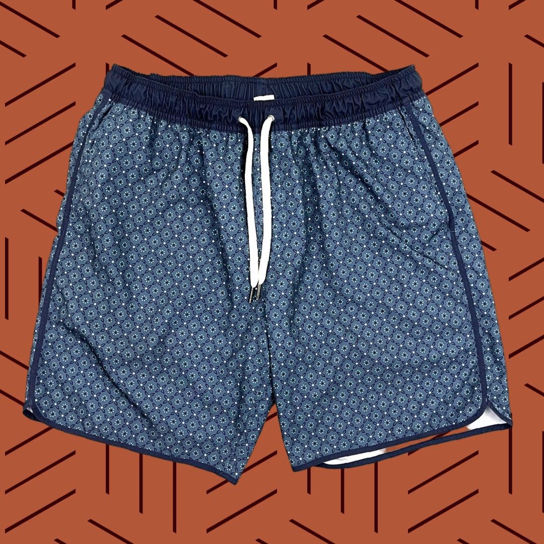 Vintage Fair Harbor Board Shorts Mens XL 7" Geometric Blue Lined Beach Swim Trunks Size US 36 / EU 52 - 1 Thumbnail