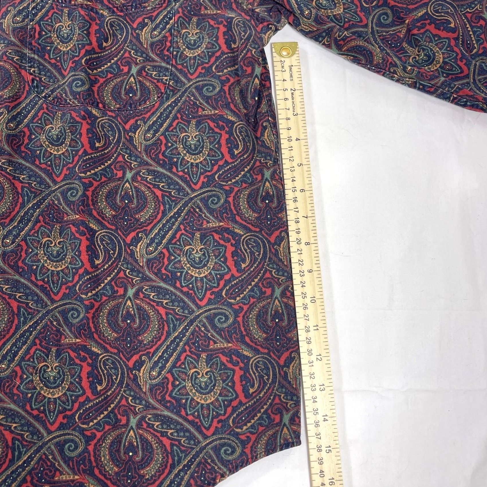 Vintage VINTAGE Adirondack Savile Rowe Sz L Button Shirt Twill Long Sleeve Paisley NICE Size US L / EU 52-54 / 3 - 6 Thumbnail