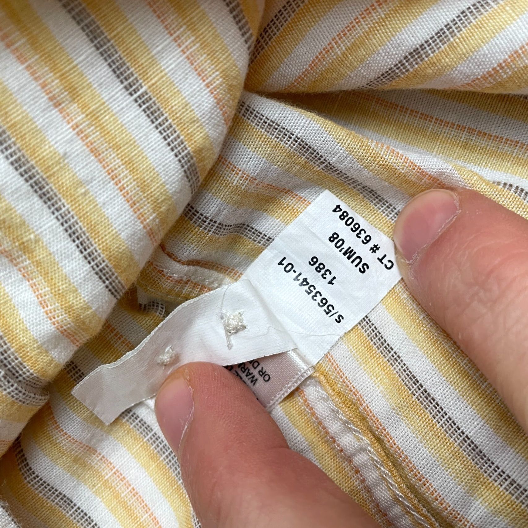 Banana Republic Banana Republic Classic Dress Shirt Mens L Yellow Striped Linen Blend Casual Shirt Size US L / EU 52-54 / 3 - 6 Thumbnail
