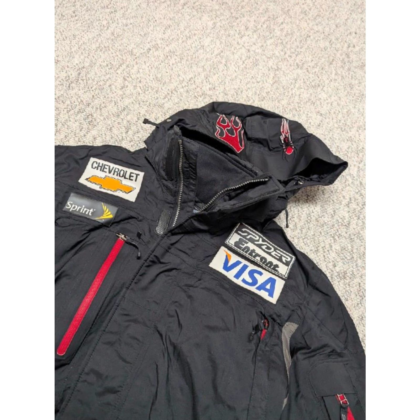 Spyder VINTAGE Spyder Jacket - USA Ski Team Coat S Black with SPONSORS Patches Hooded Mens XS? Size US S / EU 44-46 / 1 - 5 Thumbnail