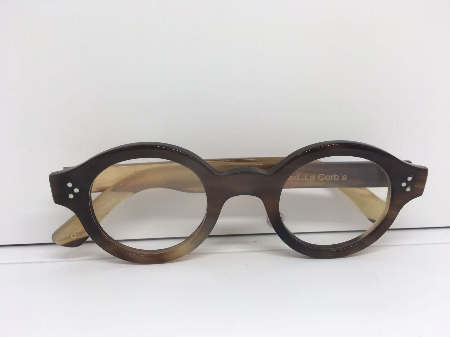 Lesca Lunetier Lesca Lunetier Genuine Horn CORBUSIER Architect Eyeglasses Size ONE SIZE - 8 Thumbnail