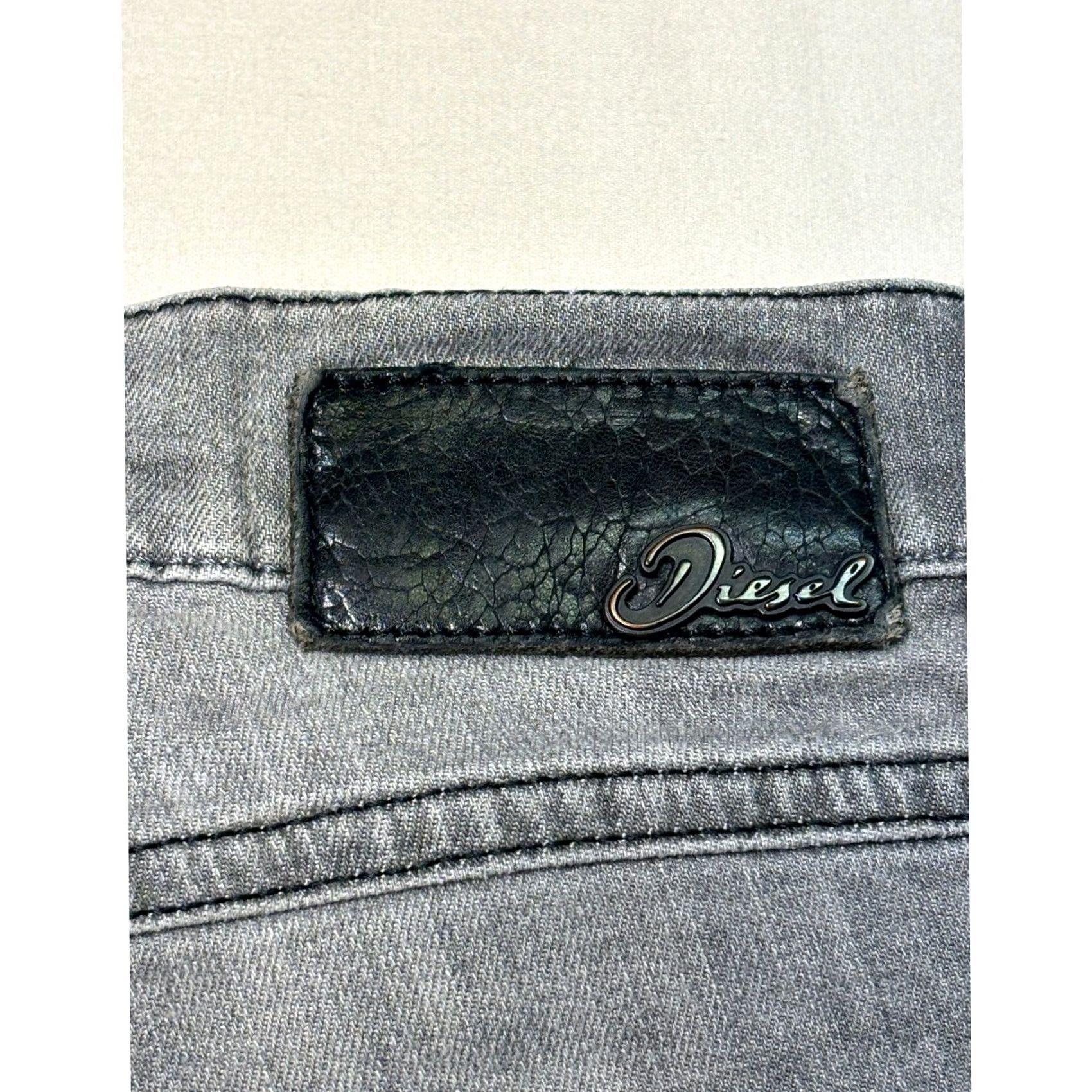 Diesel Diesel BI-BI SS-Legging Jeans Grey Stretch Moto Paneled 5-Pocket Slim Womens 25x27 Size 42" / US 20 - 7 Thumbnail