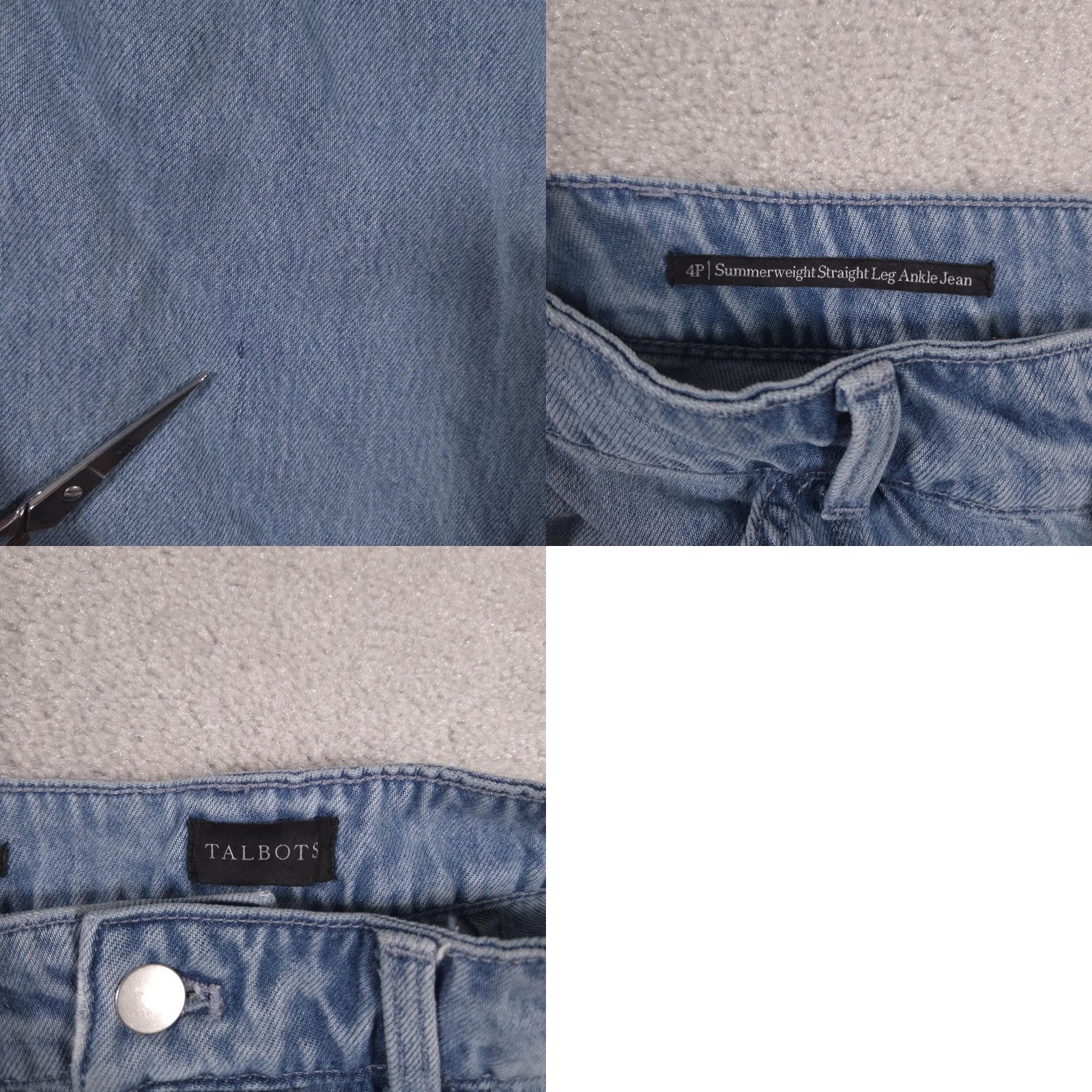 Talbots Talbots Summerweight Straight Leg Ankle Denim Jeans Women’s 4P Capri Capris Stretch 5-Pocket Blue XS? 28? 4P 22Inseam? Size 28" / US 6 / IT 42 - 9 Thumbnail