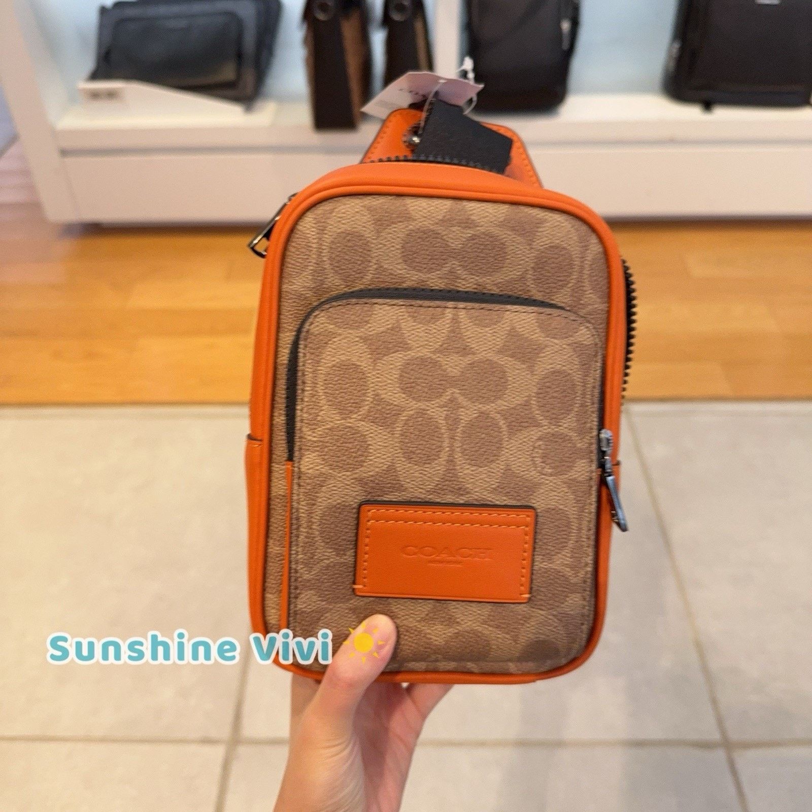 Coach NWT Coach Racer Sling Pack In Colorblock CAJ38 Spice Orange Size ONE SIZE - 3 Thumbnail