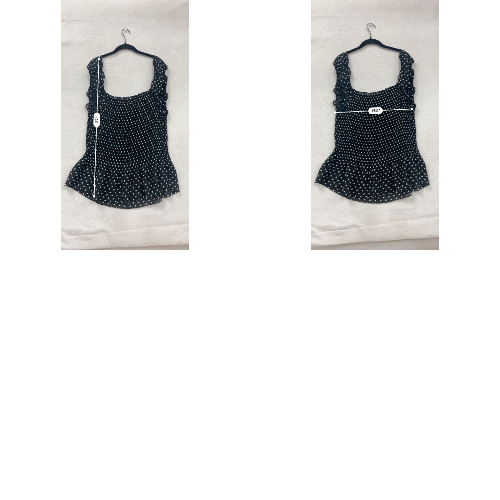 Vintage Jaipur Blouse Womens M Black Polka Dot Blouse Shirt Top Ruffled Sleeve Scoop Neck 8883 Size M / US 6-8 / IT 42-44 - 8 Thumbnail
