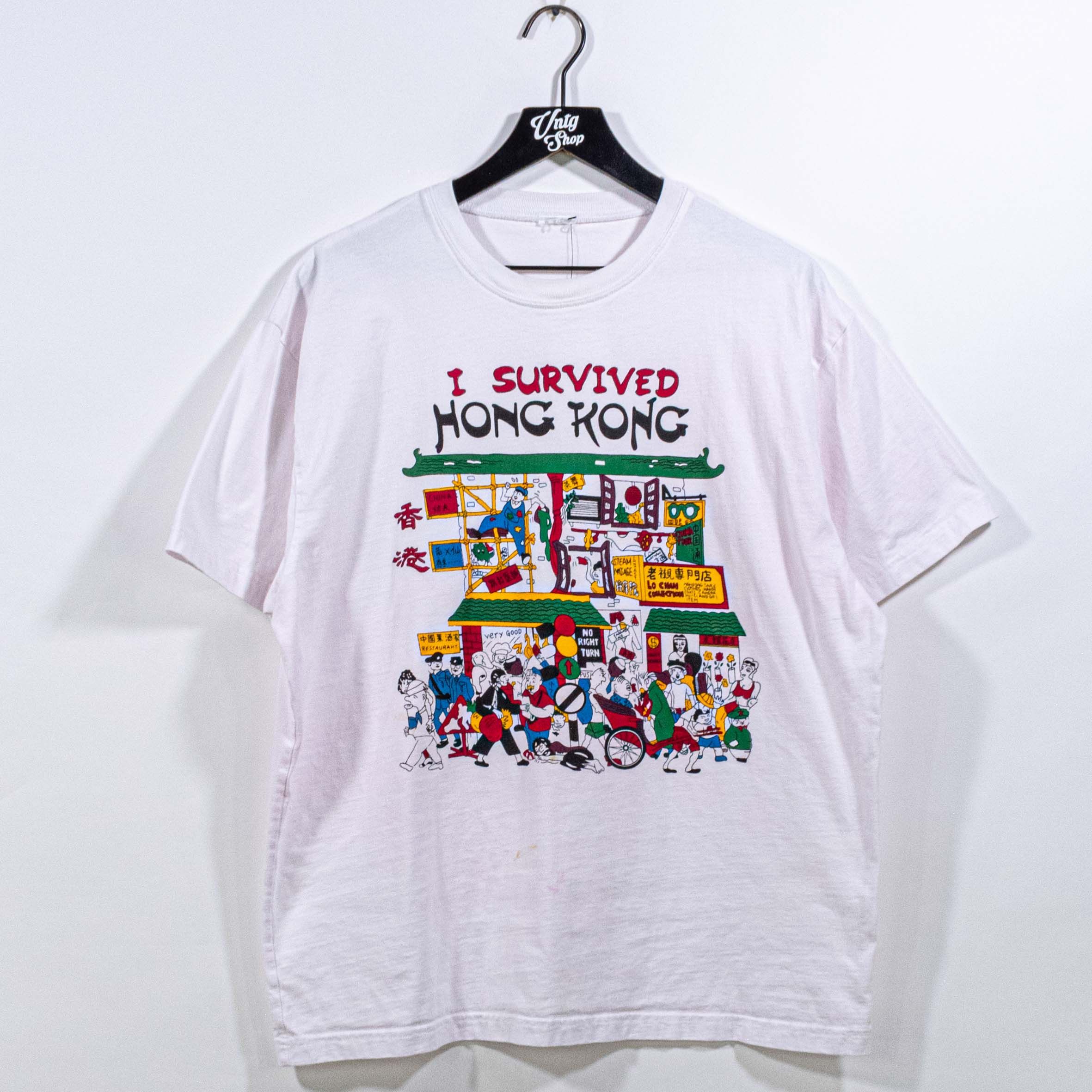 Vacation × Vintage I Survived Hong Kong T-Shirt XL Y2K VTG Retro Funny Joke Size US XL / EU 56 / 4 - 1 Thumbnail