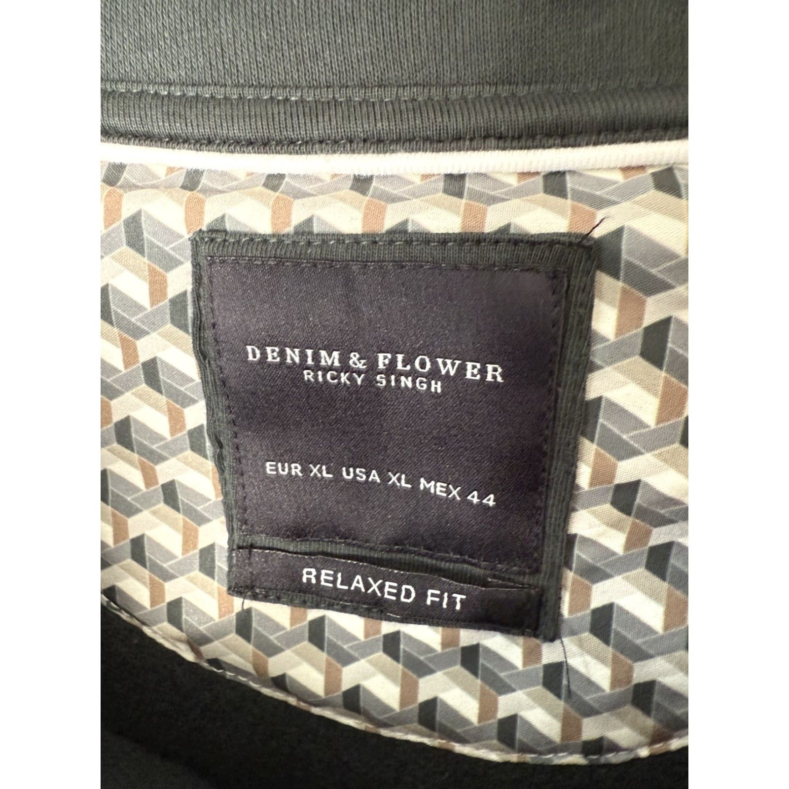 Denime Denim & Flower Sweatshirt Mens XL Pullover Hooded Cotton Blend Green 24in Chest 27in Long Slim Relaxed Classic Outdoor Modern Size US XL / EU 56 / 4 - 3 Thumbnail