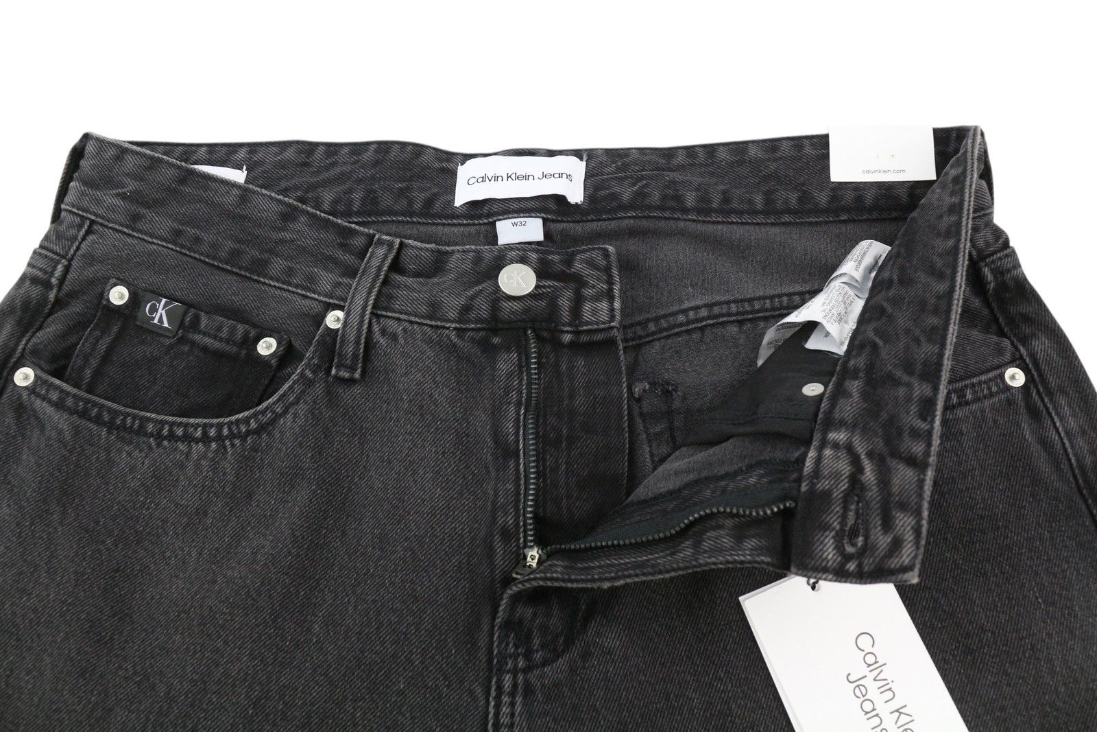 Calvin Klein 90S STRAIGHT W32 Black Zip Fly Pockets Denim 85209 Size US 32 / EU 48 - 4 Thumbnail