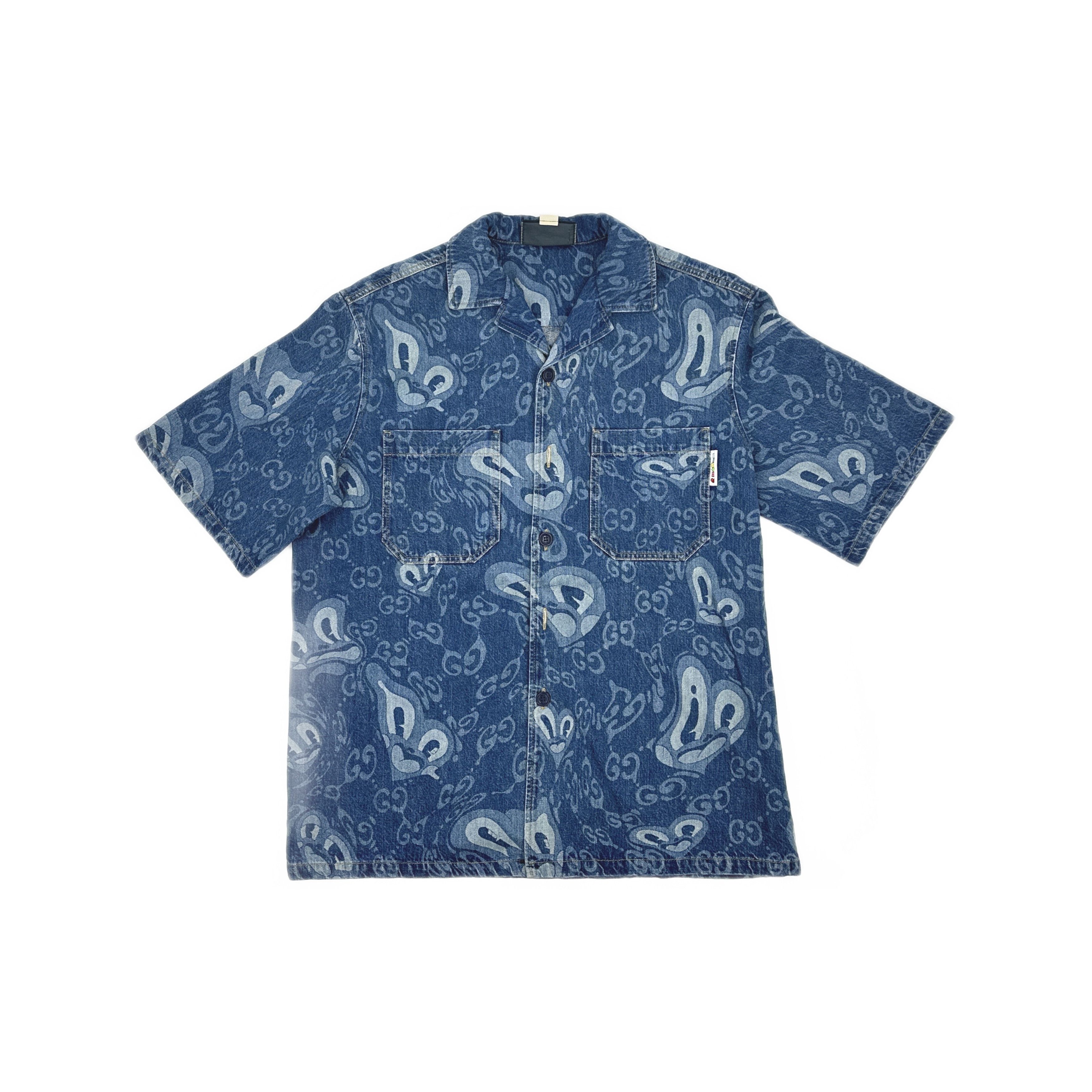 Gucci Gucci GG Logo Heart Print Short Sleeve Shirt EU 46 Size US S / EU 44-46 / 1 - 1 Thumbnail
